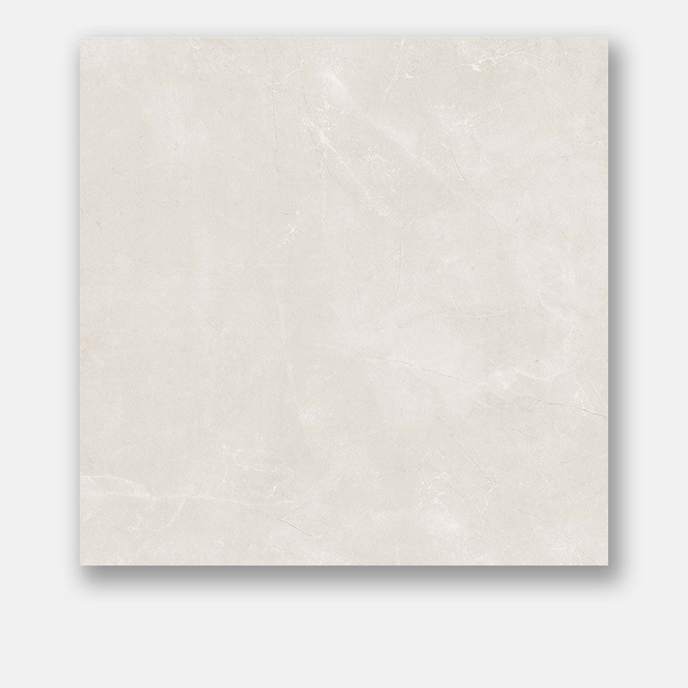 Eleonora White 600x600mm Matte Porcelain Floor Tile - Perfect for Bathroom, Kitchen & Living Room Flooring