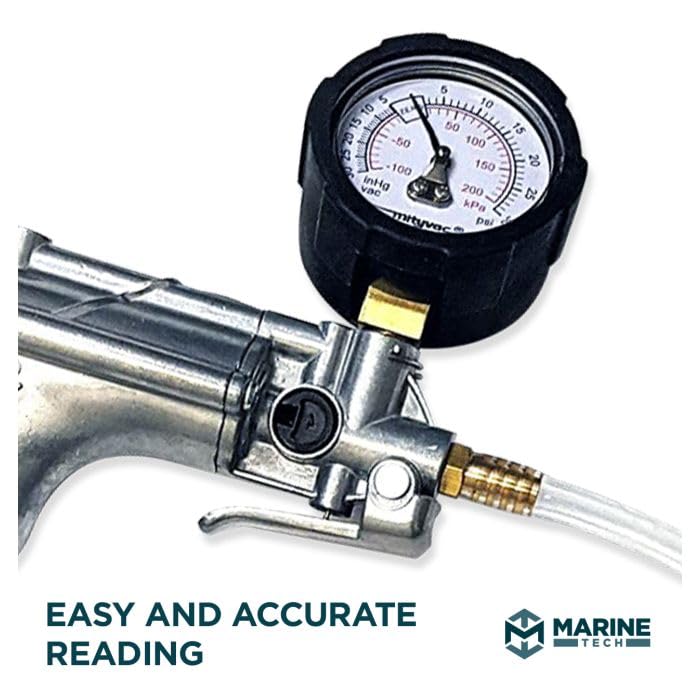 Marine Tech Professional Gearcase Pressure and Vacuum Tester Kit - Compatible with Chrysler, Evinrude, Force, Johnson & Mercury Outboard Motors - Perfect for Marine Engine Maintenance and Repair