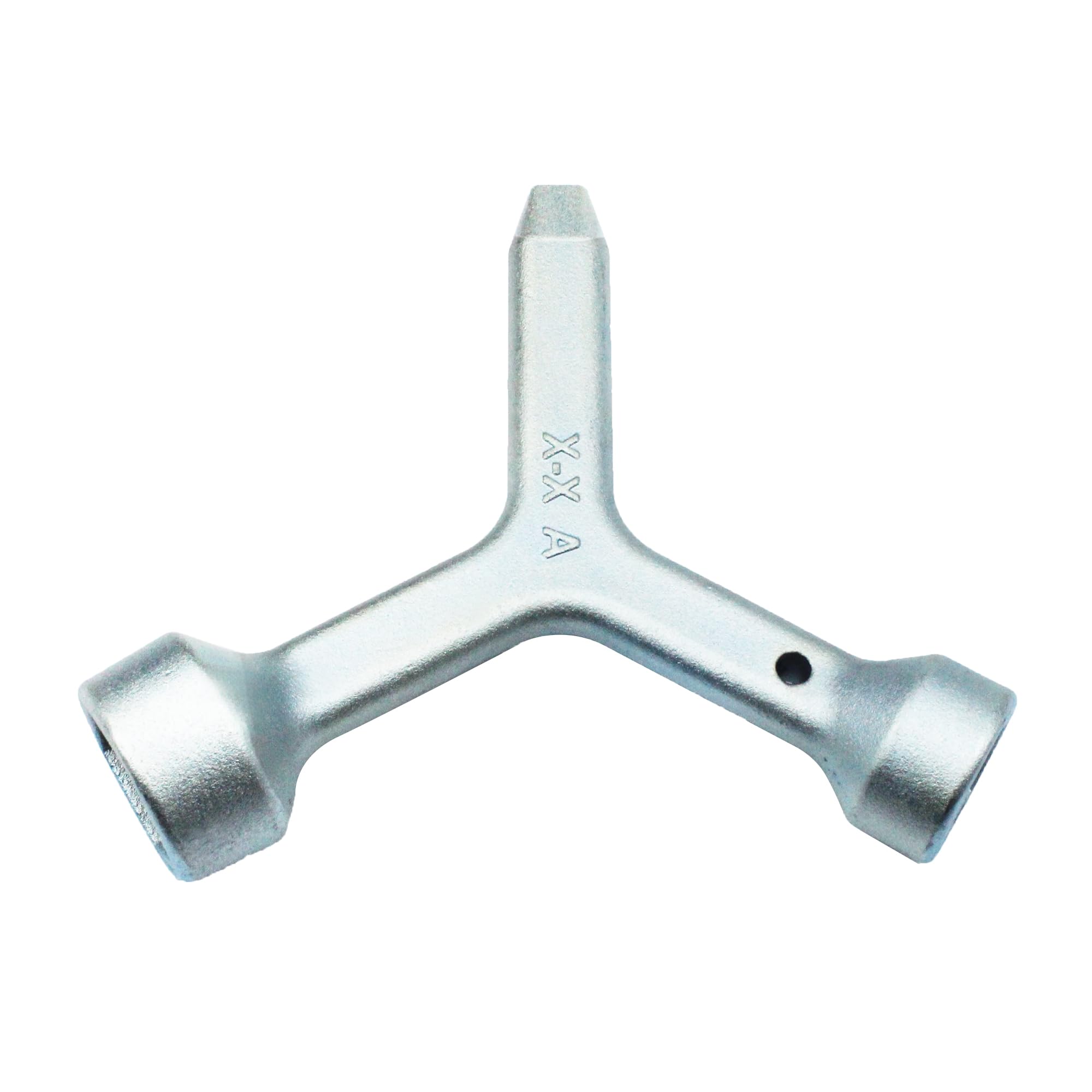 MKF2 Triangular Curb Box Wrench - Water Meter Key & Electric Box Opener Tool (Silver) - Opens Meter Pit Lids, Curb Box Lids & Utility Access Covers - Perfect for Plumbing, Water Service & Utility Maintenance