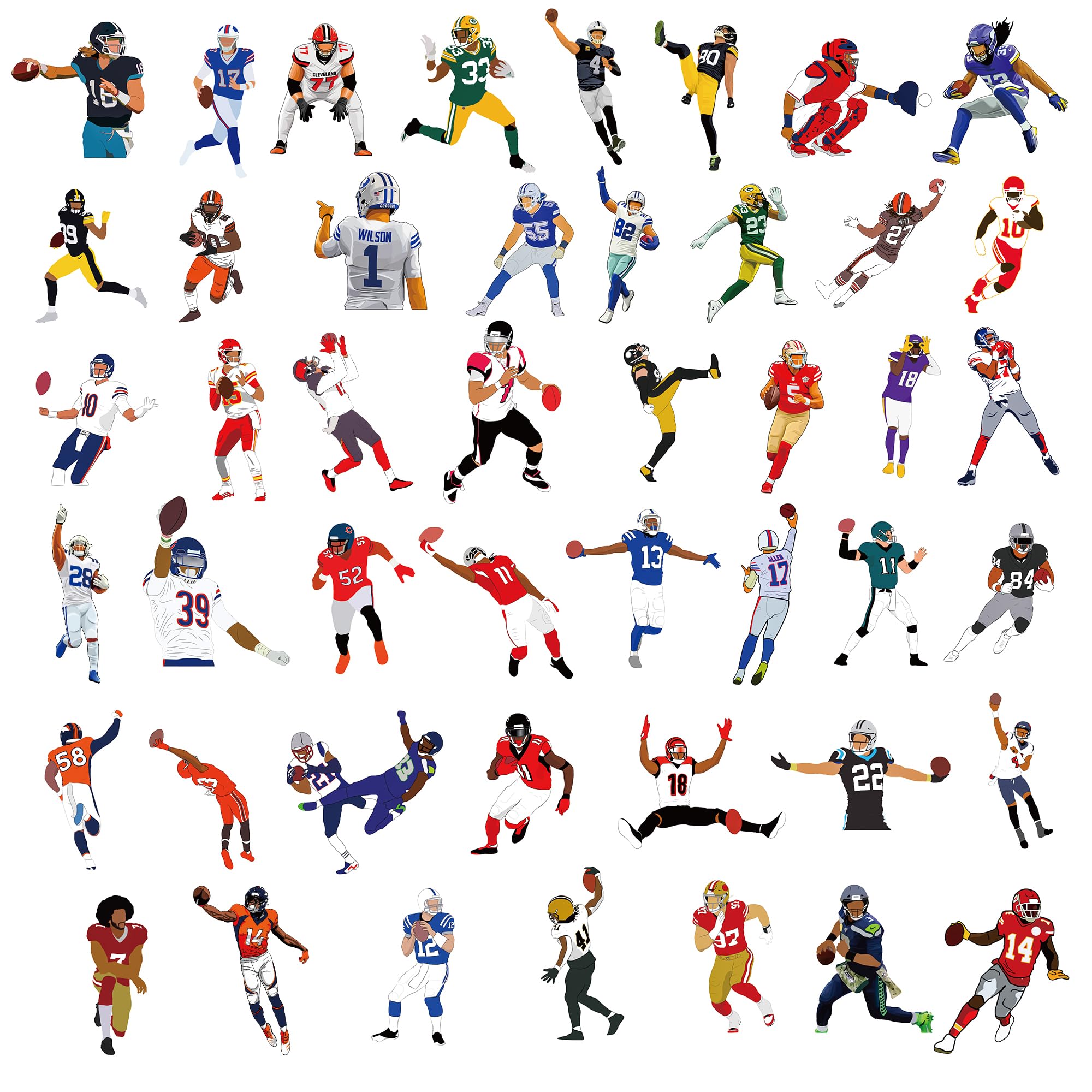 Waterproof Vinyl Stickers Pack - Football, Water Bottle & Laptop Decals for Kids, Boys, Girls & Teens | Perfect for School Supplies, Sports Gear & Tech Accessories
