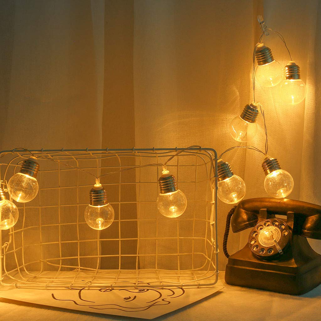 Dumanfs 10 LED String Lights - Warm White Creative Bulb Lights for Home Decor, Bedroom, Party, Wedding & Outdoor Use - Energy Efficient Fairy Lights for Indoor and Outdoor Decoration