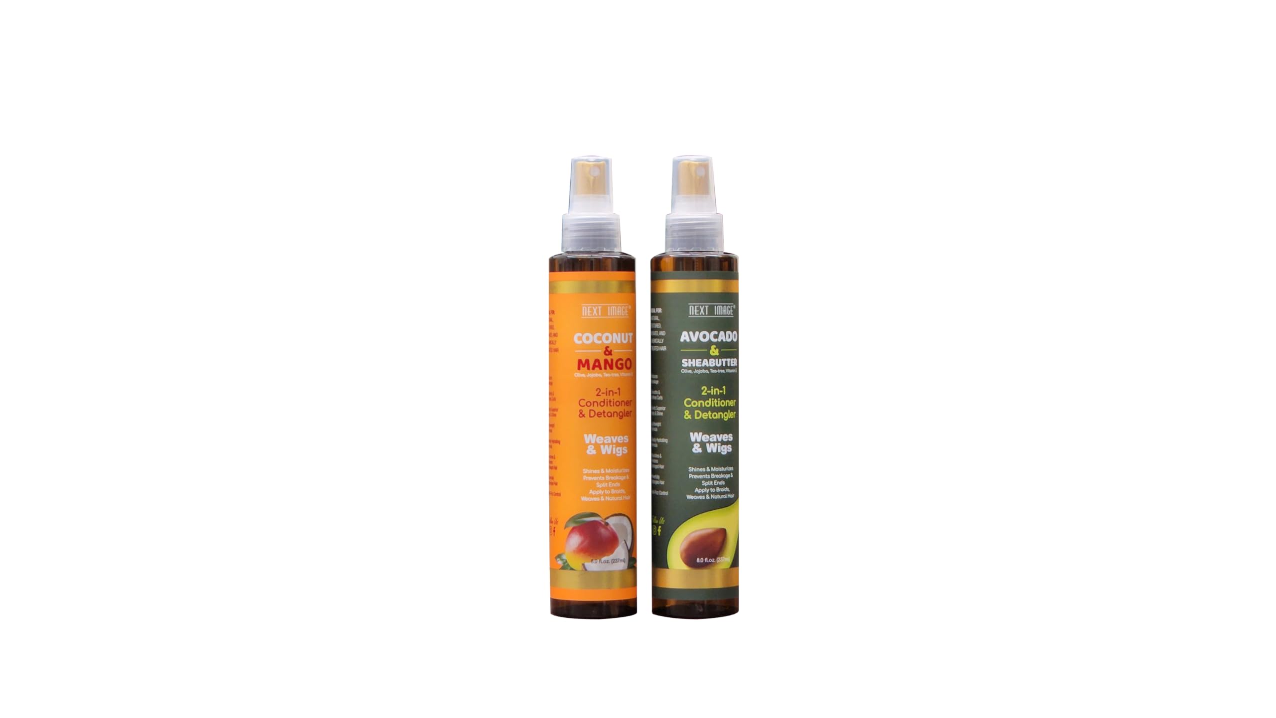 Next Image Coco-Mango 2-in-1 Conditioner & Detangler for Curly Hair - 8 oz Hydrating Leave-In Treatment - Perfect for Daily Hair Care & Frizz Control