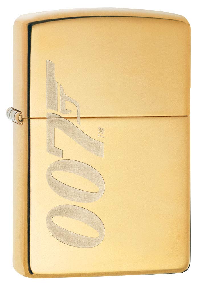 Zippo Lighter James Bond 007 Engraved High Polish Brass 80915 - Premium Collectible Windproof Lighter for Outdoor Adventures, Camping & Gifts