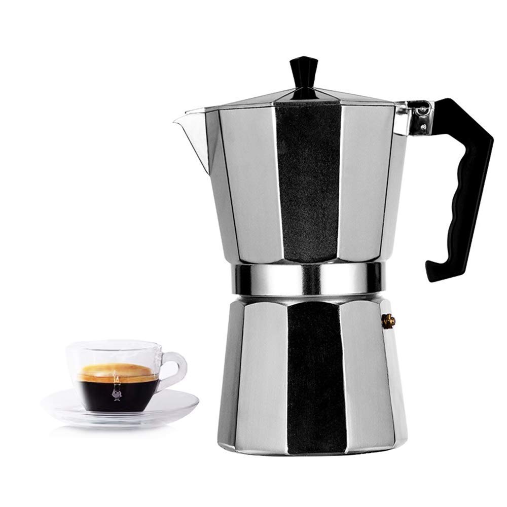 3 Cup Stovetop Espresso Maker - Italian Moka Pot for Full-Bodied Espresso | Classic Design, Easy to Use & Clean | Perfect for Home Brewing, Camping & Office Coffee