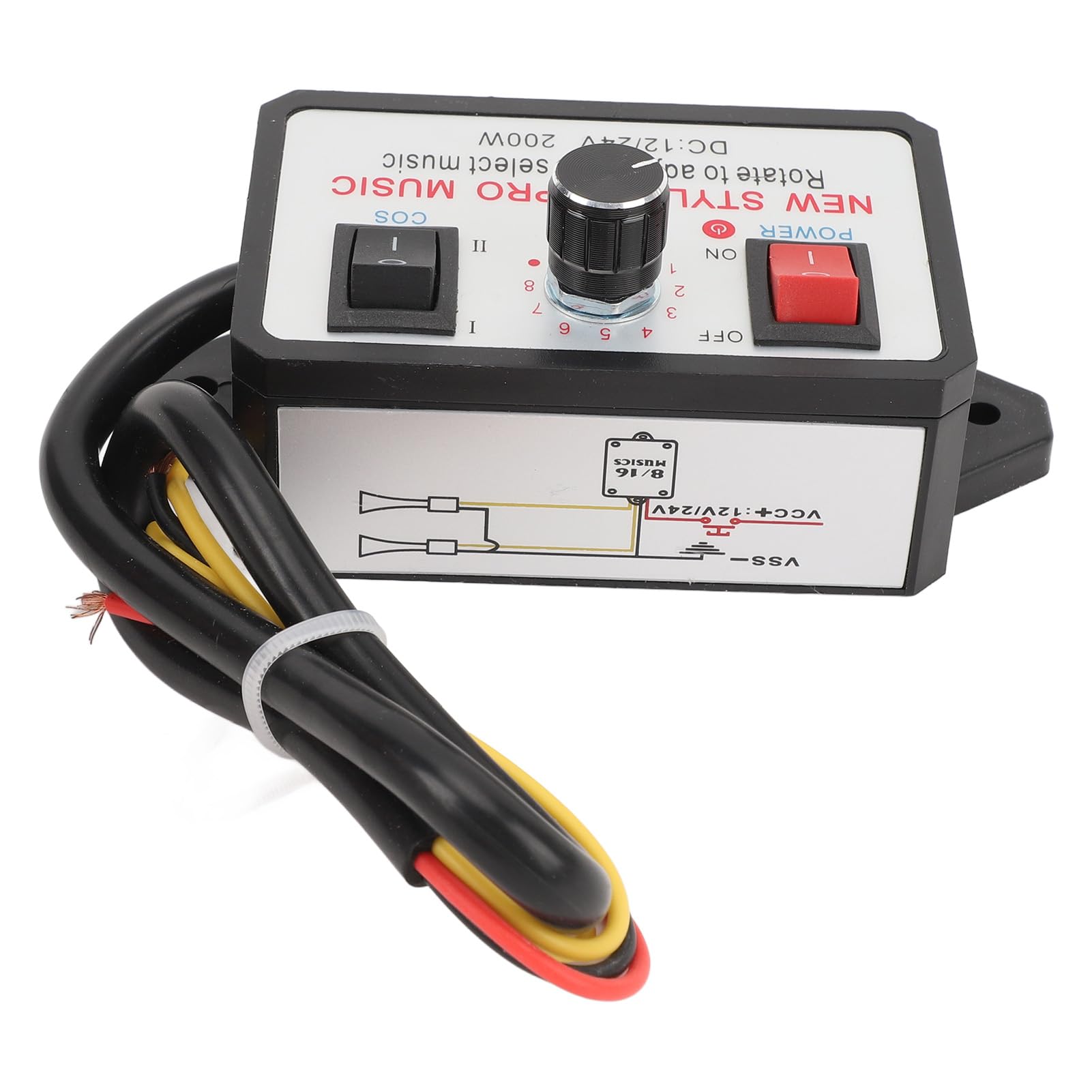 16 Sound Effect Electric Horn Controller - ABS Car & Motorcycle Horn with Loud Sound for Safety & Customization | Perfect for Off-Roading, Racing & Urban Commuting