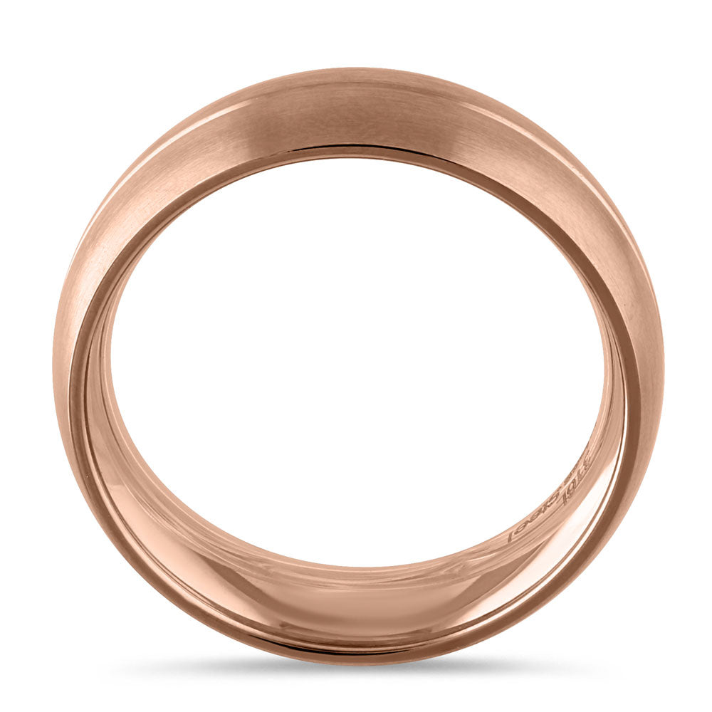 Elegant Stainless Steel Rose Gold Plated Groove Band Ring for Women - Perfect for Weddings, Anniversaries & Everyday Fashion Jewelry