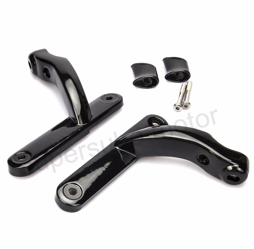 Harley Davidson Fog Light Bracket - Gloss Black Motorcycle Accessory for Touring Models, Electra Glide & Turn Signal Lights | Durable Fitment & Weather-Resistant Design for Night Riding & Enhanced Visibility