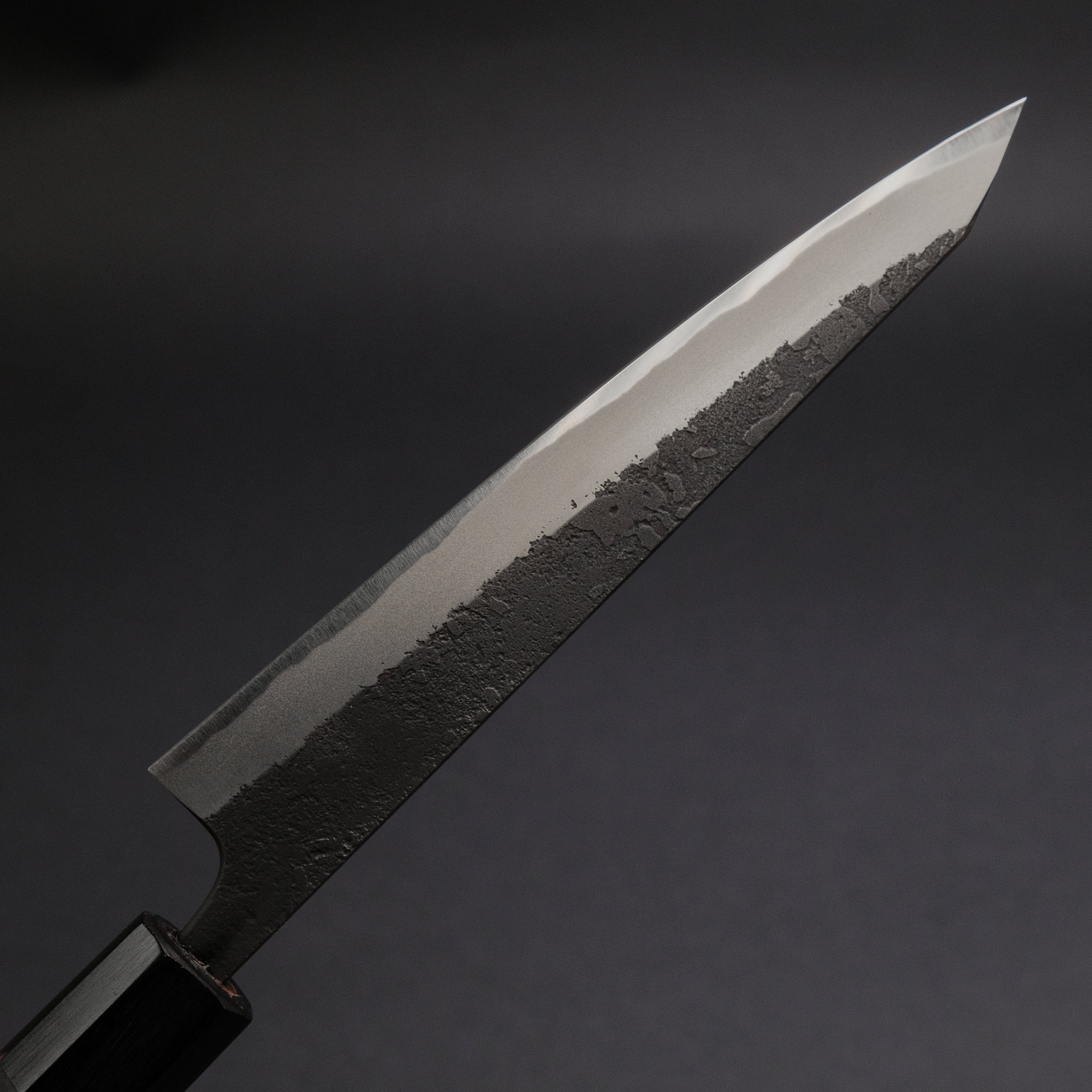Akifusa Wakui Kurouchi Nashiji Blue #2 Kiritsuke Petty Knife 150mm with Ebony Handle - Japanese Chef Knife for Slicing, Chopping & Precision Cutting - Perfect for Home Cooks & Professional Kitchens