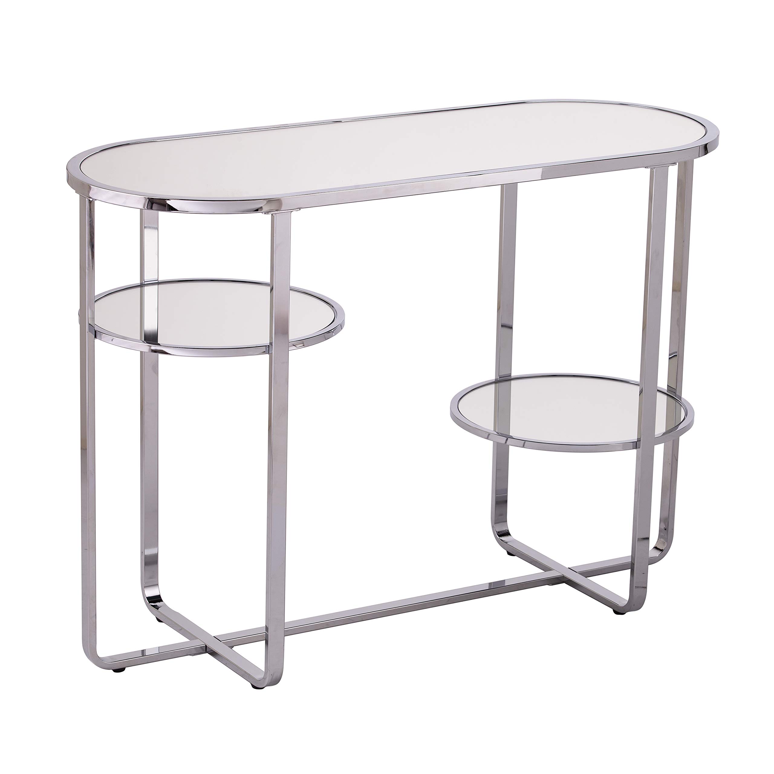 SEI Furniture Maxina Console Table - Polished Chrome Finish, Modern Entryway Table for Hallway, Living Room & Foyer Decor