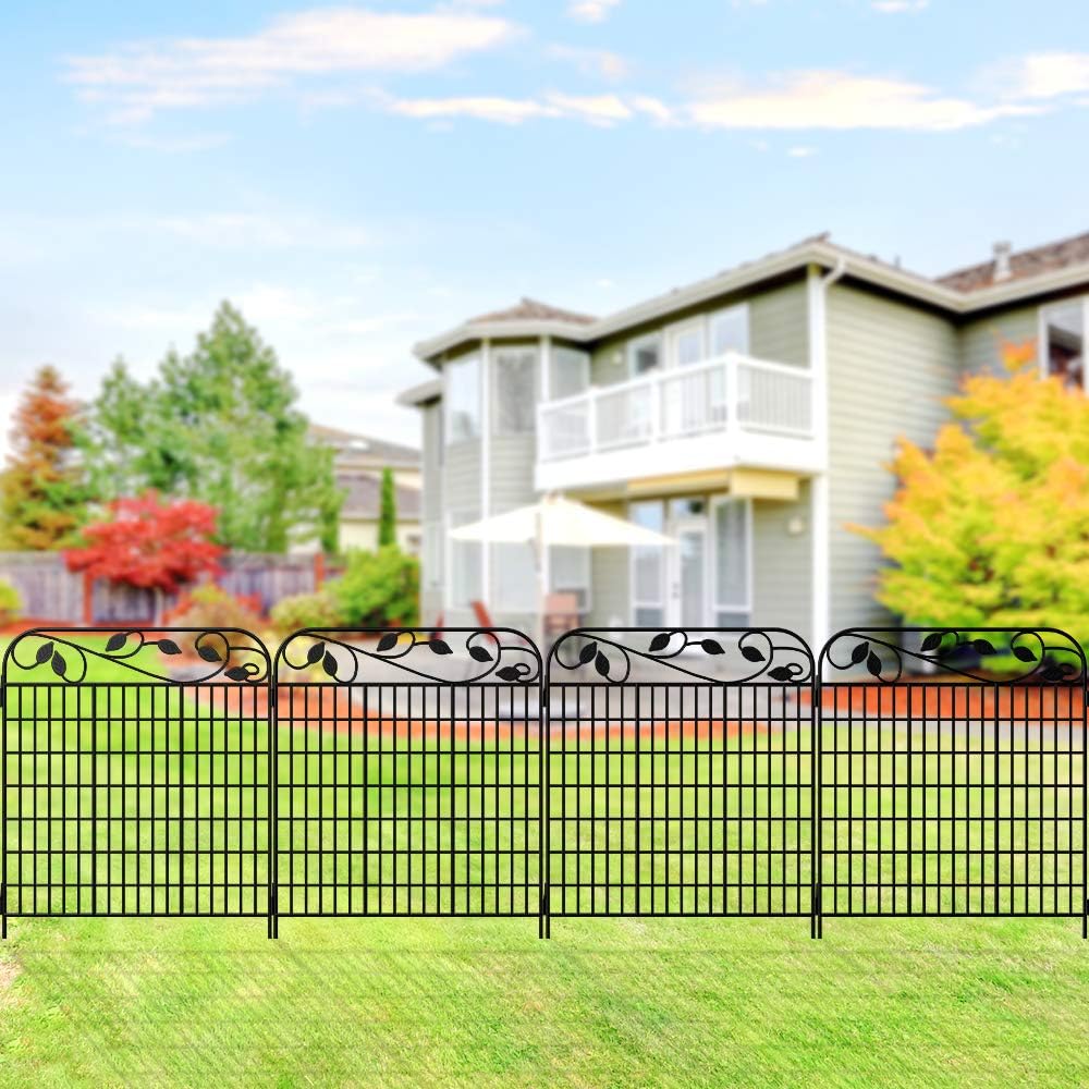 **AMAGABELI GARDEN & HOME 4-Pack 44-Inch High 12-Ft Long Black Decorative Garden Fence Panels - Rustproof Outdoor Dog Fence & Animal Barrier for Yard, Garden, and Home Landscaping**    *(Perfect for Pet Safety, Garden Borders, and Enhancing Outdoor Aesthetics)*