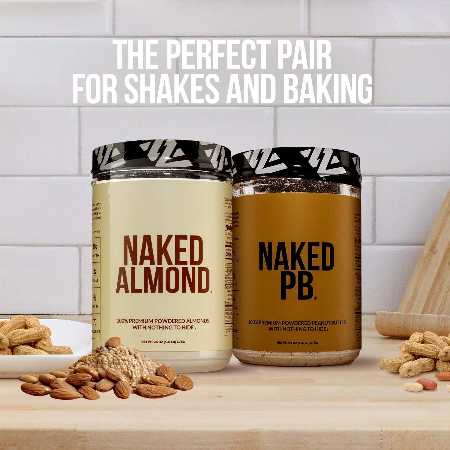 2 LB Powdered Peanut Butter from US Farms – All Natural, Single Ingredient (Roasted Peanuts), Vegan, No Additives, Preservatives or Sweeteners - 76 Servings - NAKED PB - Perfect for Smoothies, Baking & Healthy Snacks