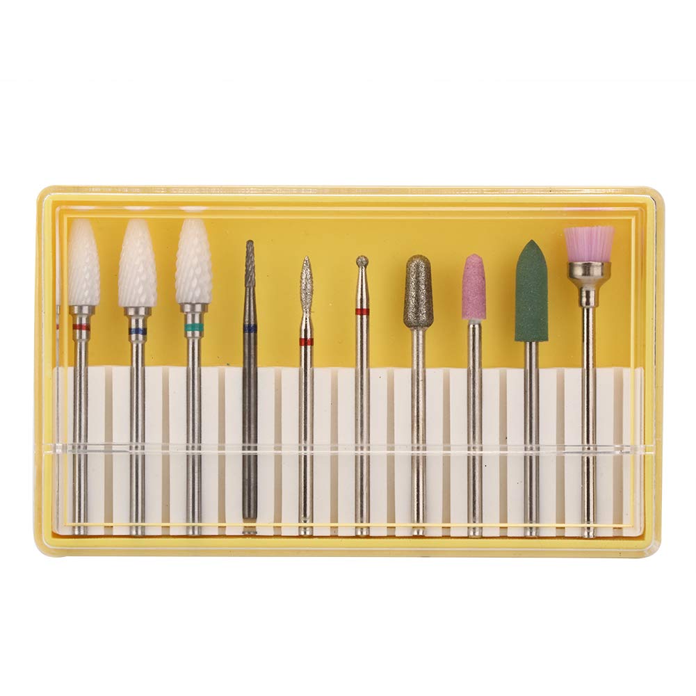 10-Piece Universal Nail Cutter Grinding Bits Set - Ceramic Nail File Cleaner for Manicure & Pedicure | Professional Nail Care Machine Accessories (BH-01) | Perfect for Home Salons & DIY Nail Care