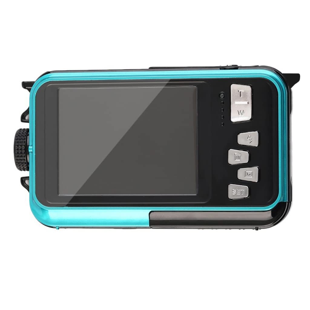 MEENE Waterproof Digital Camera with Dual Screen - 4K HD Anti-Shake Underwater Camera for Scuba Diving, Snorkeling & Outdoor Adventures (Blue) - Perfect for Beach Vacations, Pool Parties & Marine Photography