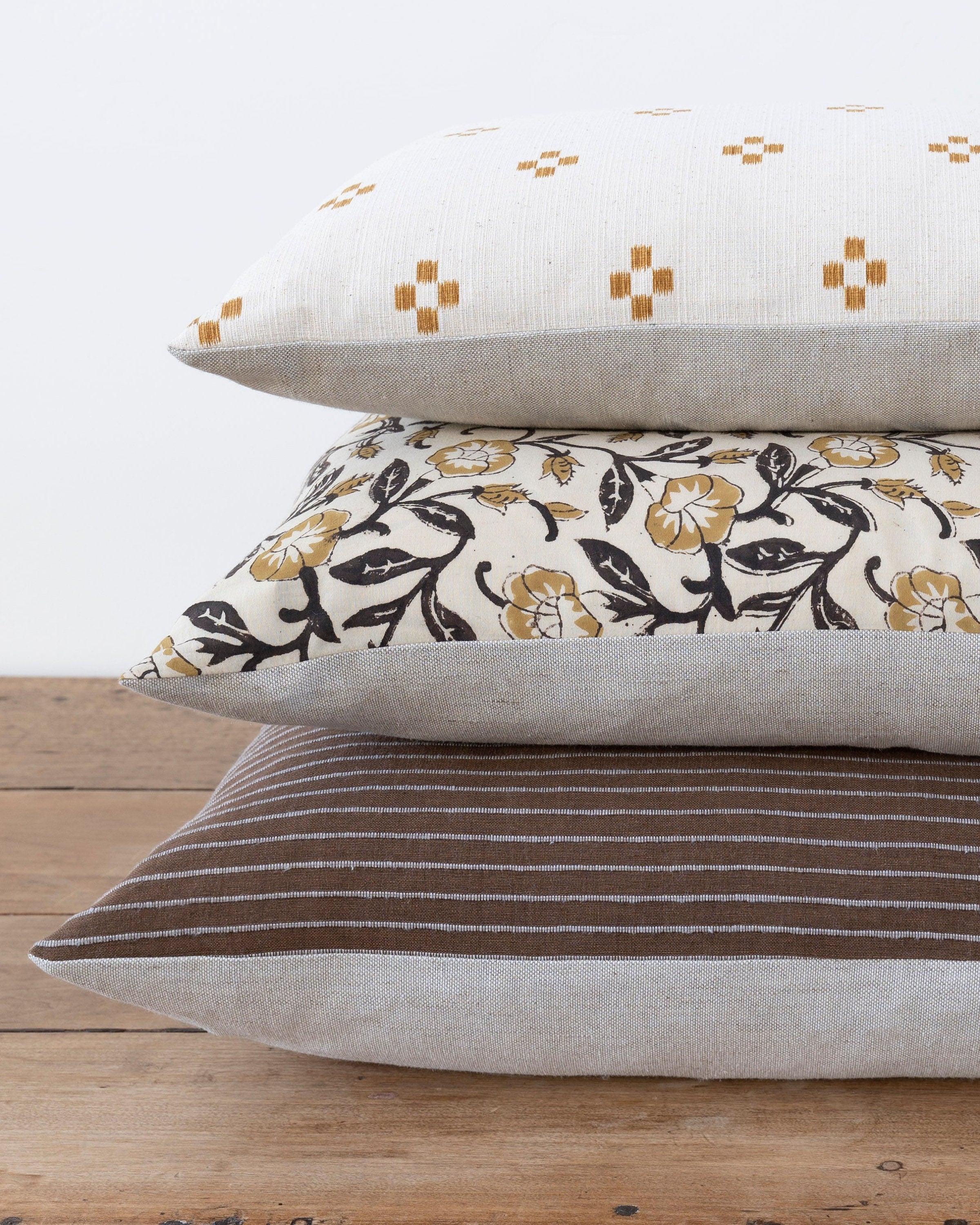 Designer Whittier Chiangmai Woven Brown Stripe Pillow Cover - Bohemian Home Decor for Living Room, Bedroom & Outdoor Use