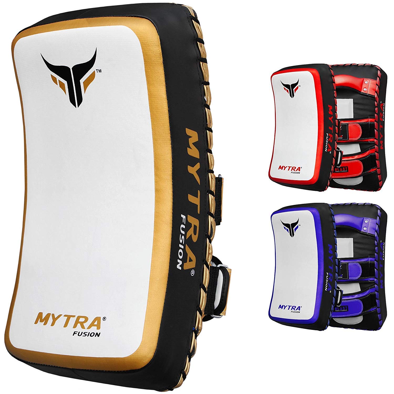 Mytra Fusion Muay Thai Pads - Premium Curved Punching Pads for Boxing, Kickboxing, MMA & Martial Arts Training - Perfect for Home Gym, Combat Sports & Fitness Workouts