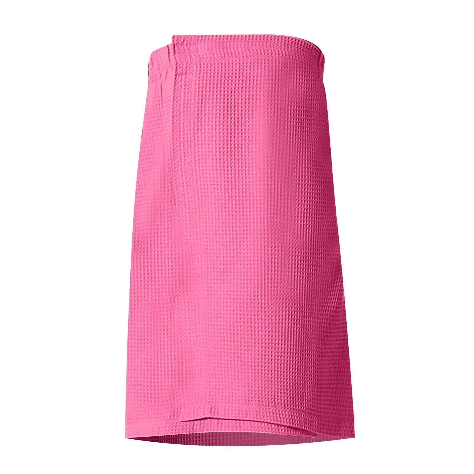 **Ostpain Adjustable Bath Waffle-Spa Wrap for Women - Soft & Absorbent Towel with Secure Closure - Watermelon Red, Large - Perfect for Spa, Bathroom & Post-Shower Relaxation**