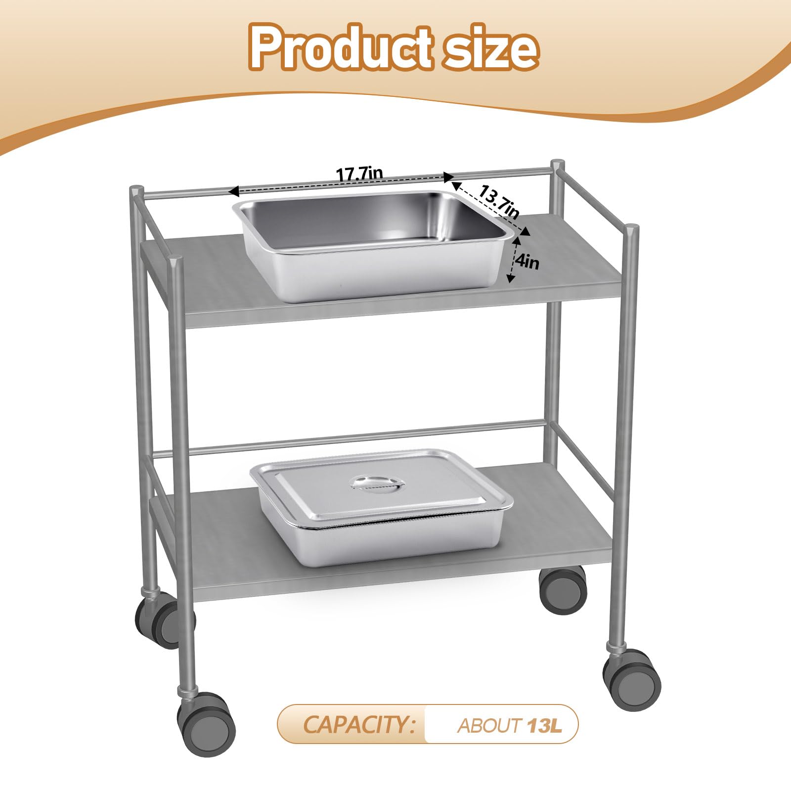2 Pack Stainless Steel Bus Tubs with Lids - 4