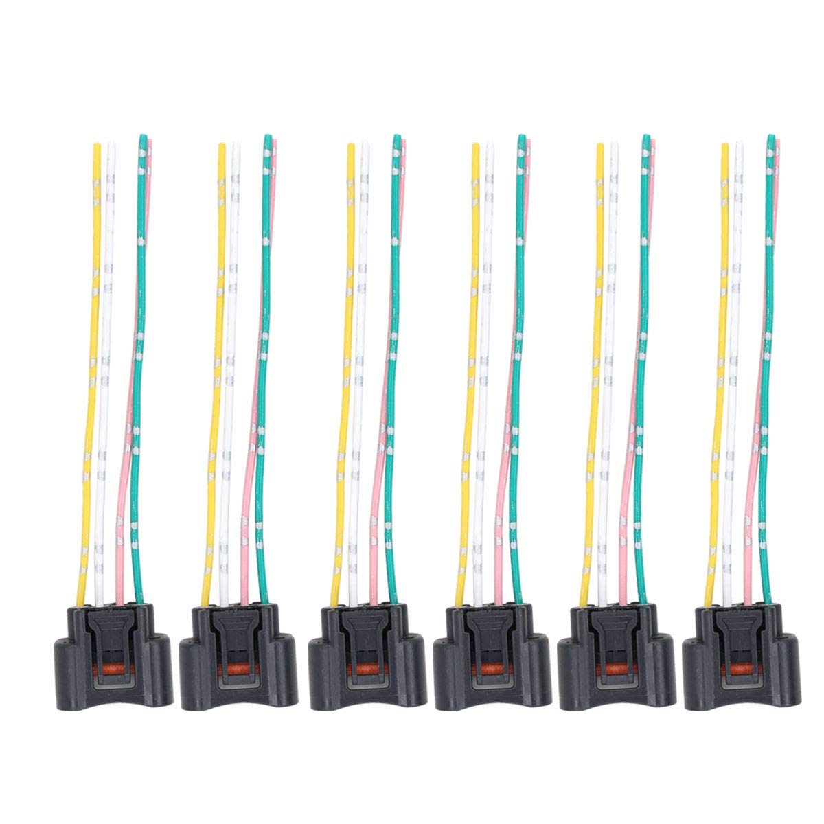 NewYall 6-Pack Ignition Coil Connector Plug Harness Replacement - Compatible with Chevrolet Prizm 2000-2002, Pontiac Vibe 2003-2010, Scion tC 2005-2010, Scion xB 2004-2006 & 2008-2015, Lexus & Toyota 1998-2017 - Perfect for Engine Tune-Ups & Performance Upgrades
