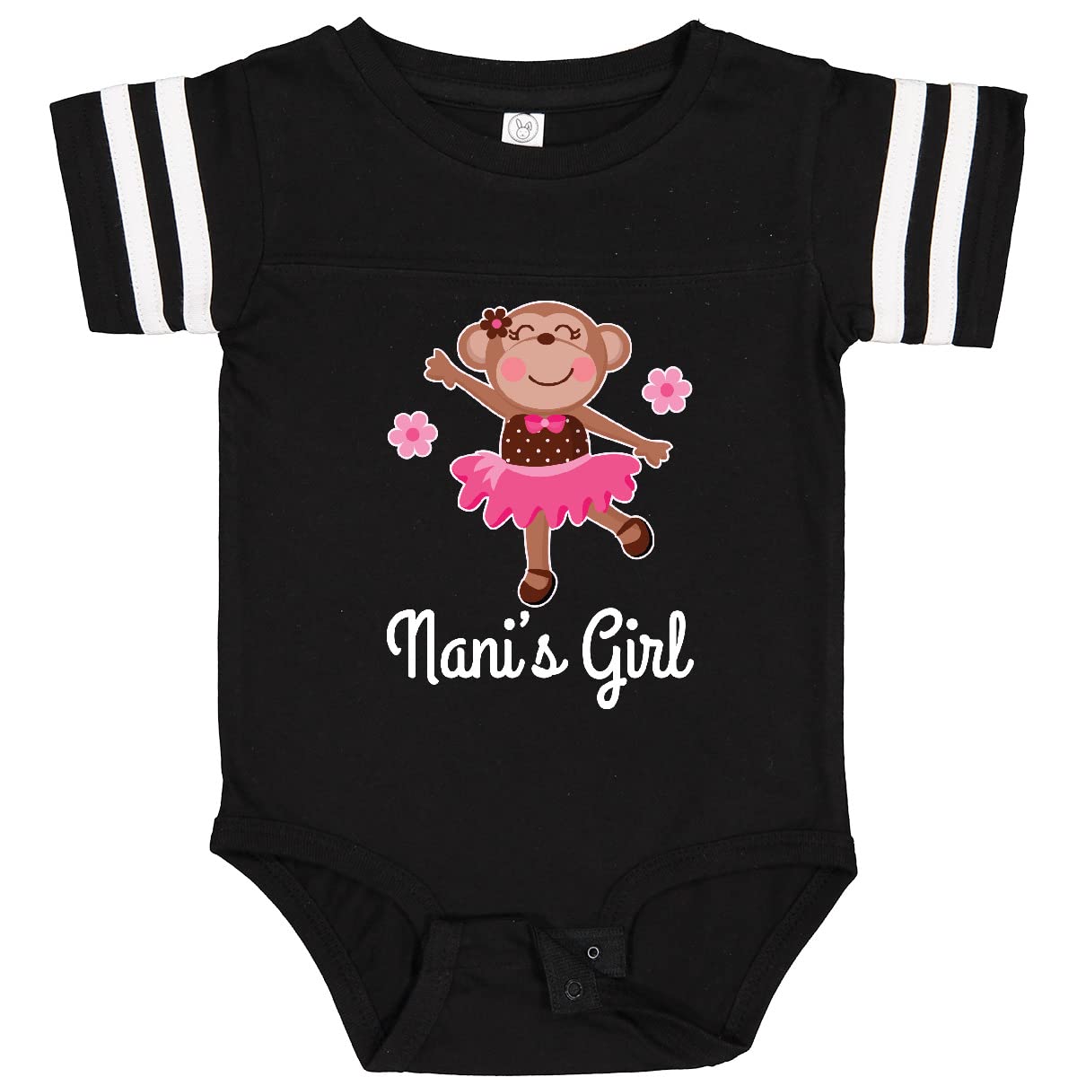 Inktastic Nani's Girl Ballerina Monkey Baby Bodysuit - Cute Infant Onesie for Girls, Dance & Ballet Lovers - Perfect for Playdates, Photo Shoots & Birthday Gifts
