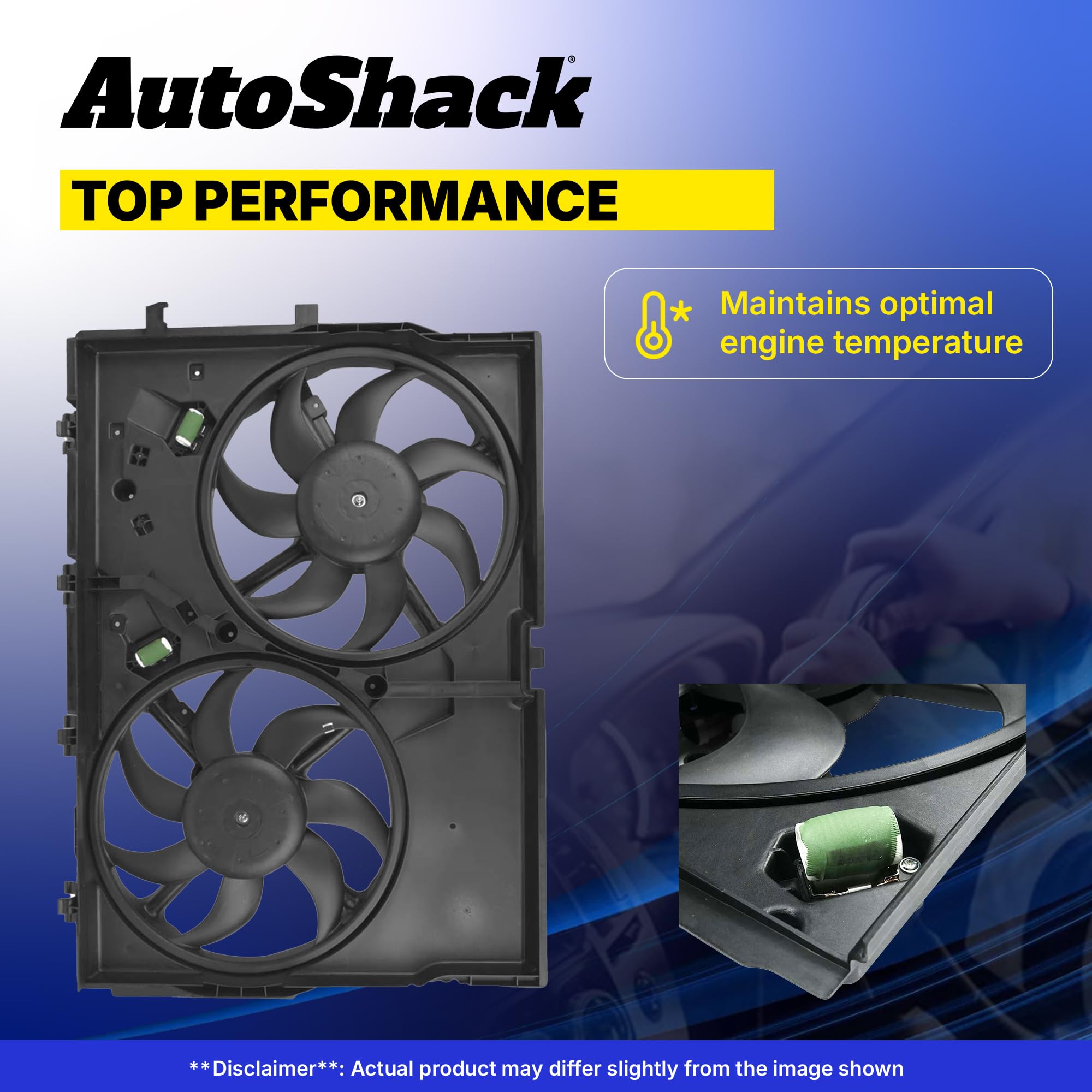 AutoShack Dual Cooling Fan Assembly with Controller - Replacement for 2013-2023 Nissan Pathfinder & Infiniti QX60/JX35 (2.5L 3.5L V6) - Perfect for Engine Overheating Prevention & Off-Road Adventures