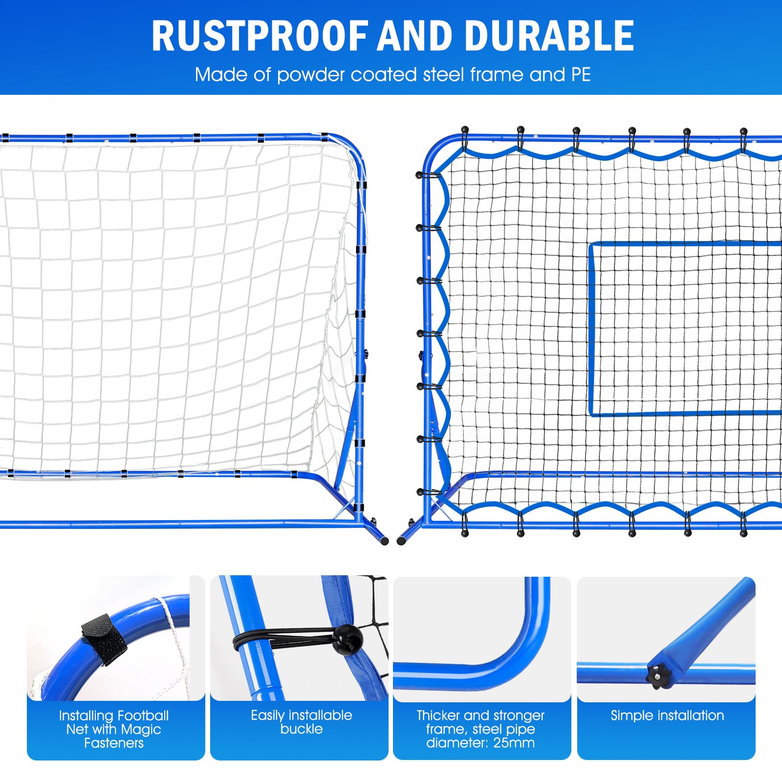 Dual-Mode Soccer Goal & Rebounder Net - Premium Durable Training Equipment for Shooting, Control & Passing Practice - Adjustable Angle for All Skill Levels - Perfect Soccer Gift for Kids, Teens & Adults - Ideal for Backyard, Park & Team Training Sessions