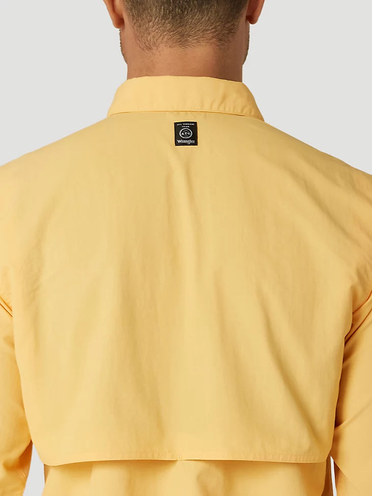 ATG By Wrangler™ Men's Long Sleeve Chamois Shirt - Durable Fishing & Outdoor Work Shirt for Hiking, Camping & Casual Wear