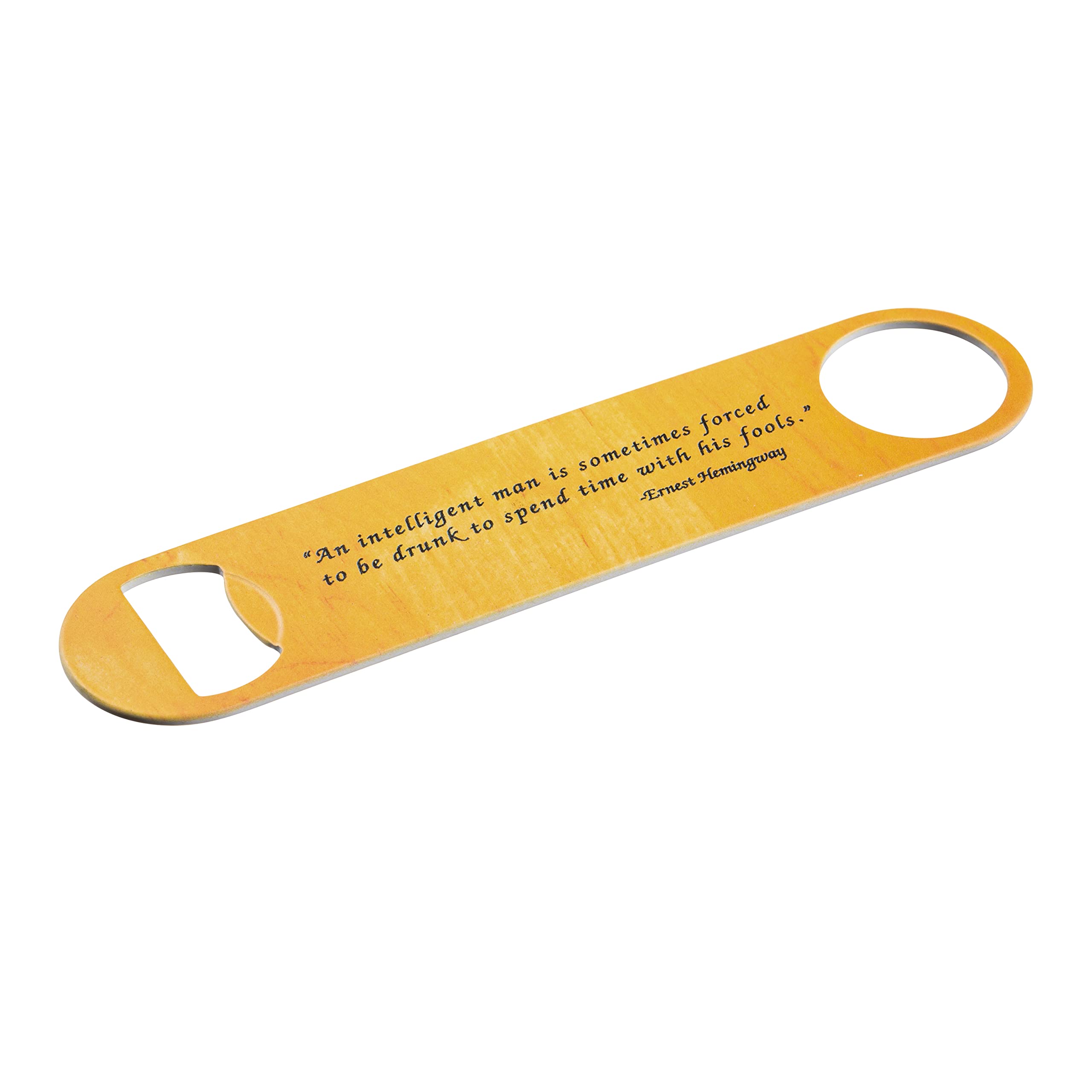 Vintage Ernest Hemingway Quote Powder Coated Steel Bottle Opener - Perfect for Bars, Home Kitchen & Outdoor Camping Accessories