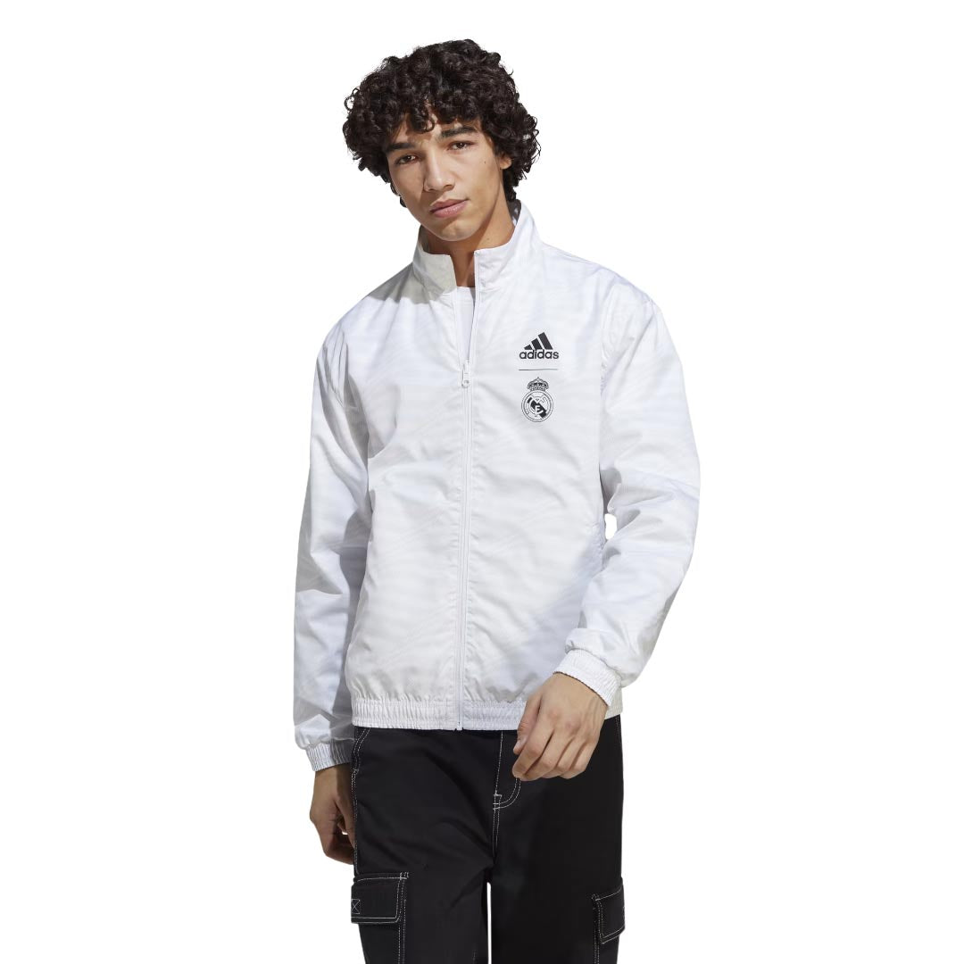 adidas Men's Real Madrid Anthem Reversible Jacket - Official Football Jersey for Training & Match Days (HT6458) | Perfect for Soccer Fans & Streetwear Fashion