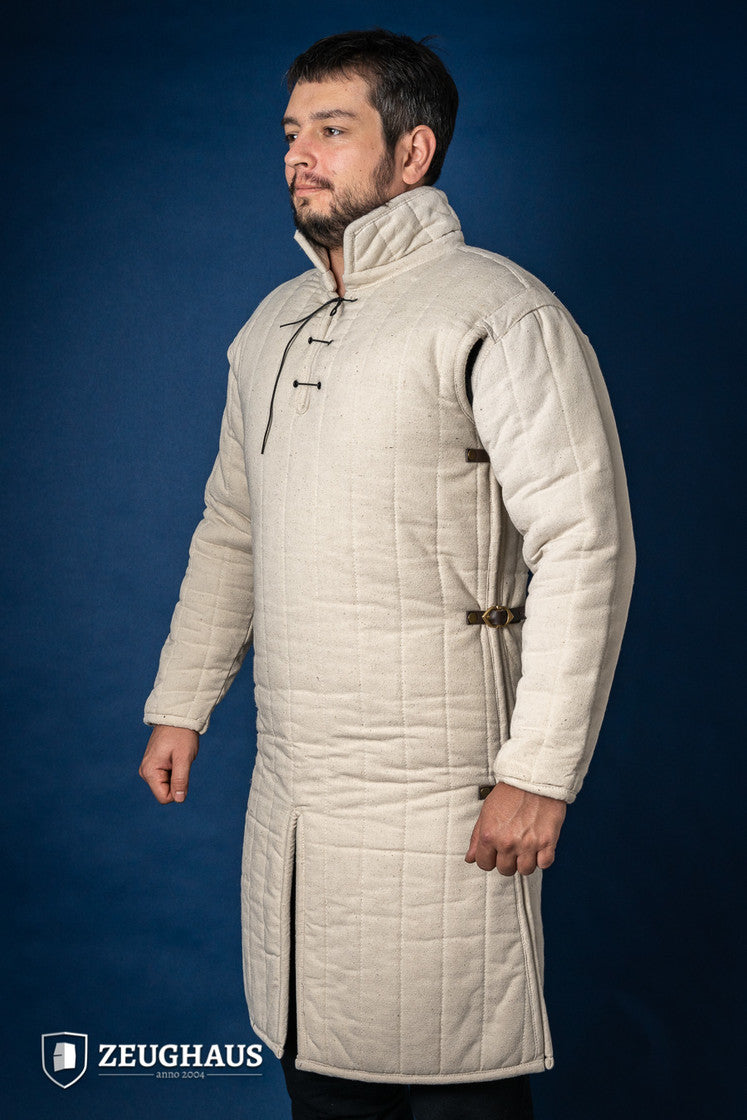 Medieval Gambeson with Adjustable Side Buckles - Natural Color - Perfect for LARP, Cosplay & Historical Reenactment