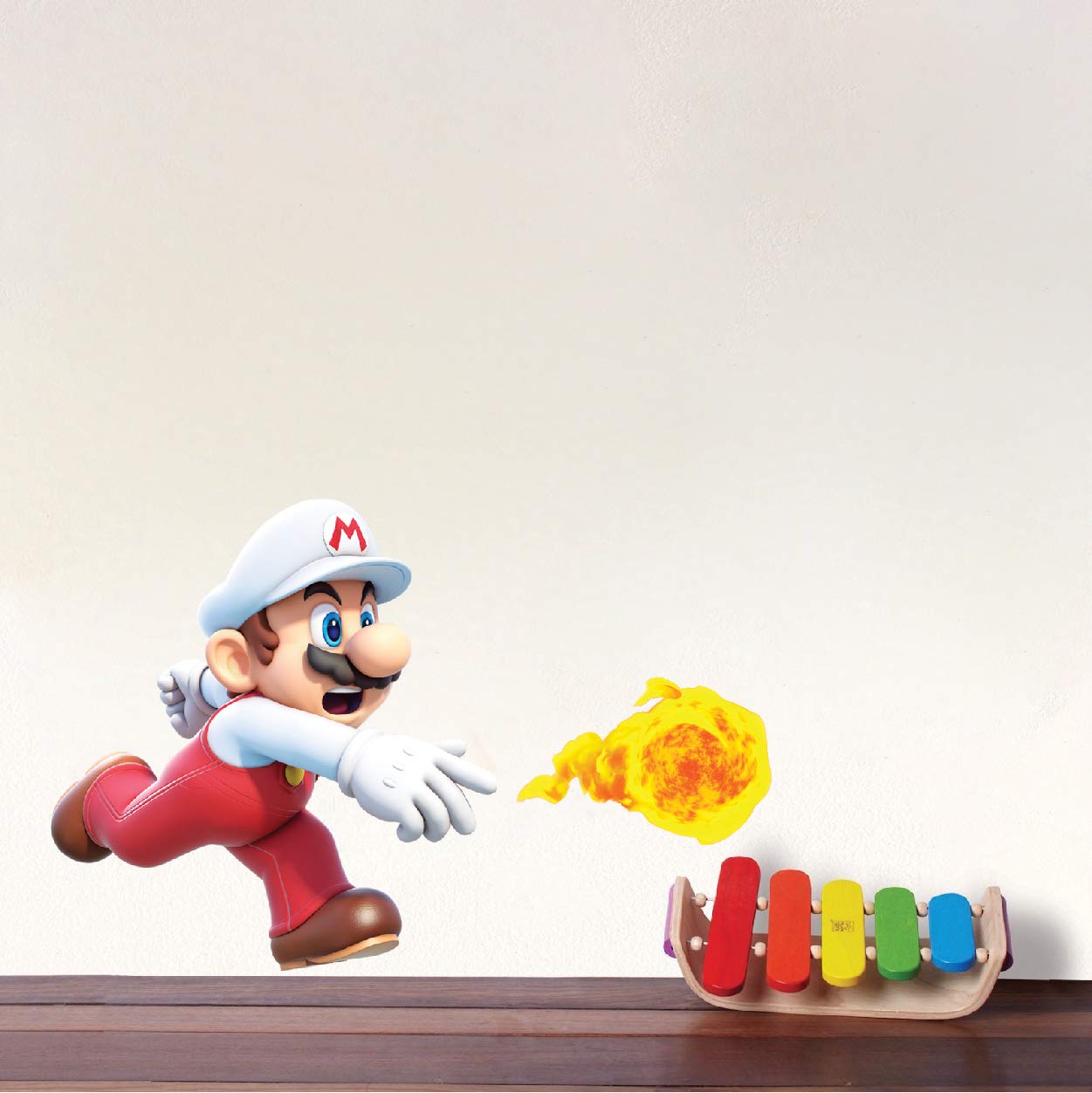 Super Mario Bros Fire Ball Wall Decal - Removable Game Room Decor for Kids, Video Game Themed Bedroom Stickers, Console Gaming Wall Art - Perfect for Gamer Bedrooms, Playrooms & Man Caves