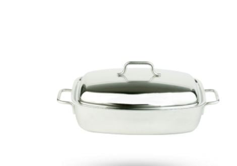 Premium Demeyere 7.9 QT (7.5L) Stainless Steel Oval Roasting Pot with Domed Lid - Perfect for Oven Roasting Turkey, Chicken & Holiday Meals