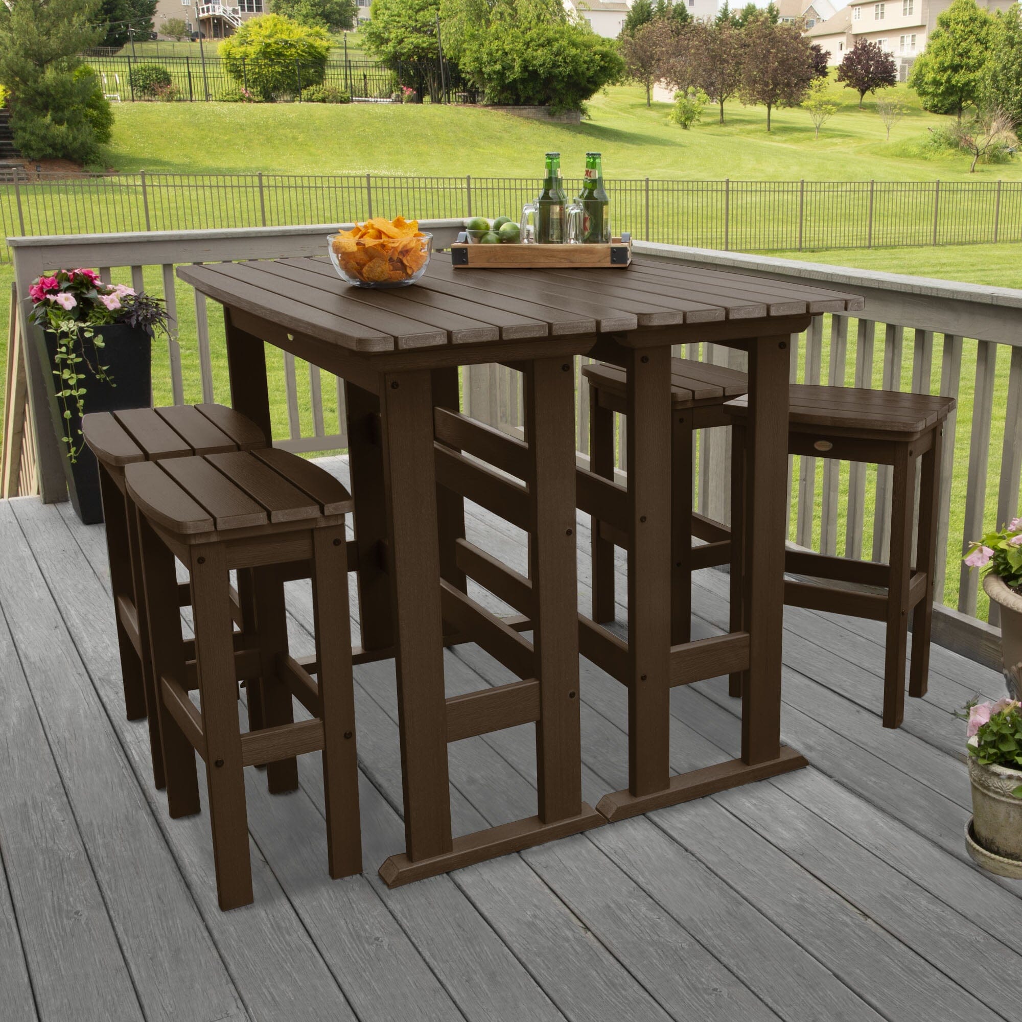 Lehigh 6-Piece Bar Height Balcony Patio Set - Outdoor Dining & Relaxing Furniture for Small Spaces