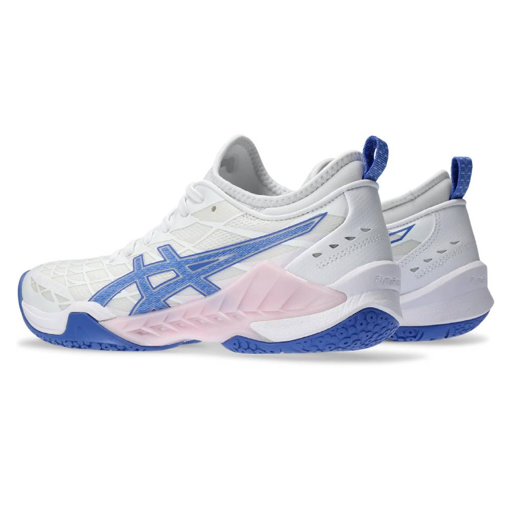 ASICS Blast FF 3 Women's Volleyball Shoes - White/Sapphire - Indoor Court Shoes for Women - Perfect for Volleyball, Badminton & Squash Games
