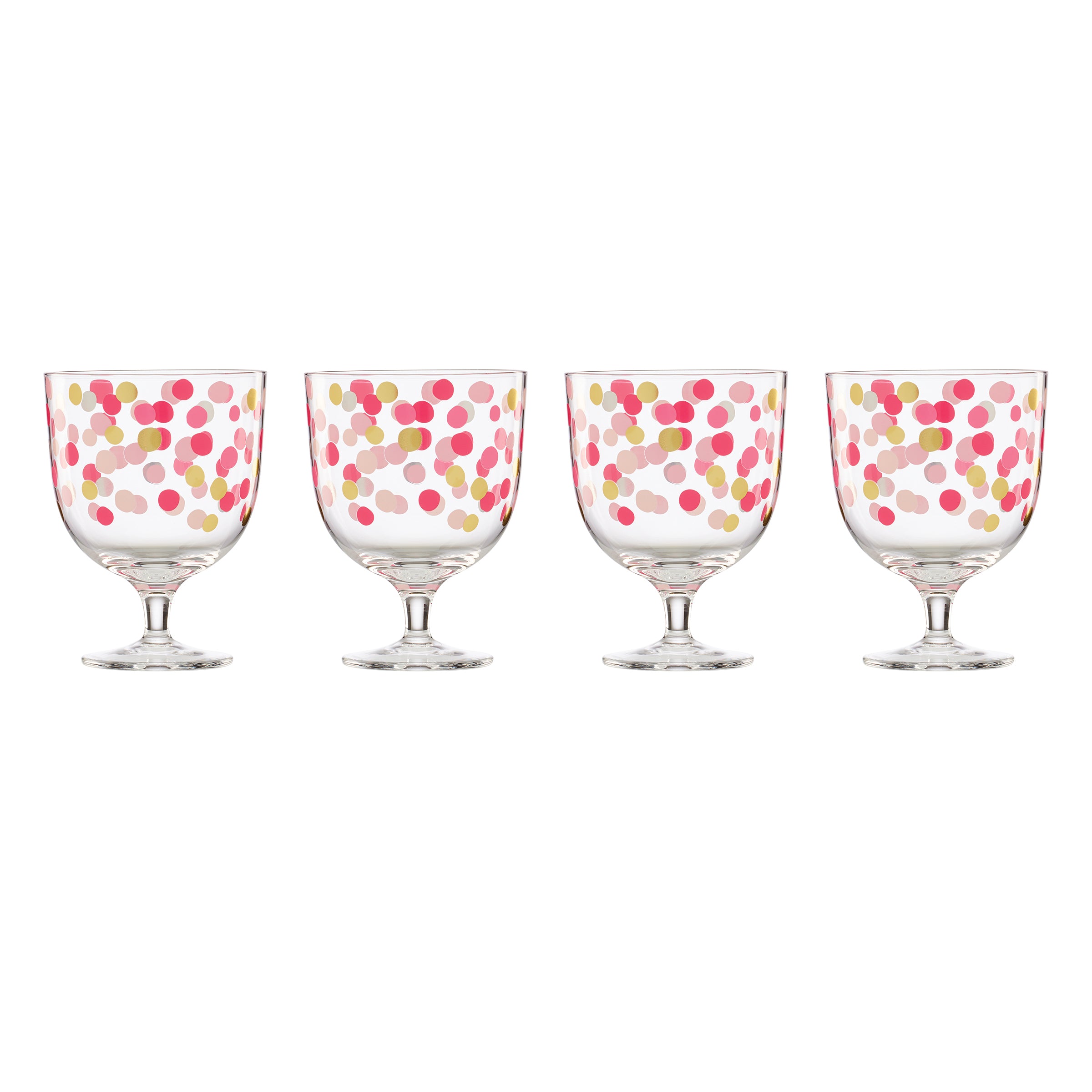 Set of 4 Colorful Confetti Wine Glasses - Perfect for Parties, Celebrations & Bridal Showers