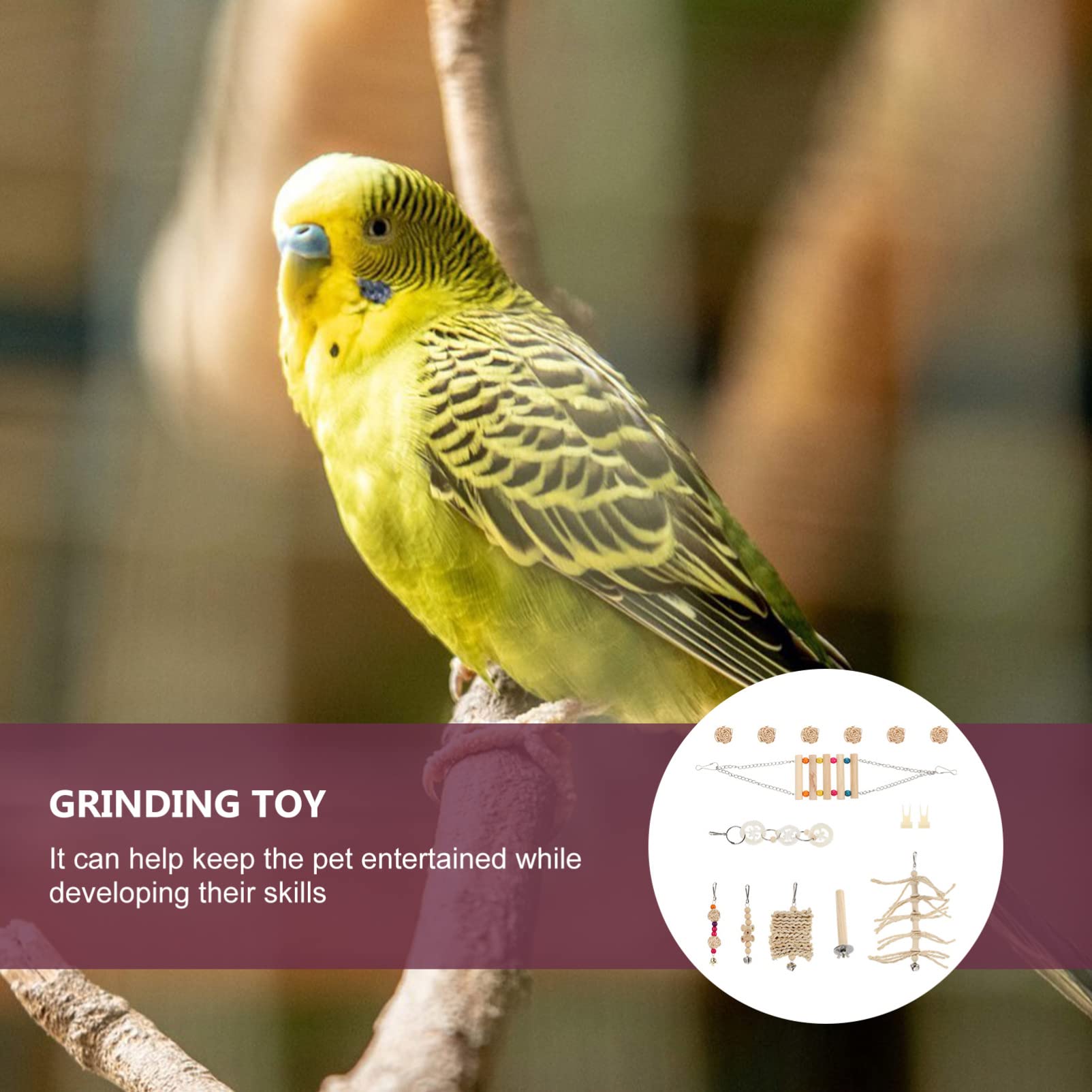 15pcs Bird Chew Toys for Parrots - Durable Biting & Playing Pet Supplies - Perfect for Small & Medium Birds to Relieve Stress & Boredom - Great for Cages, Play Gyms & Training