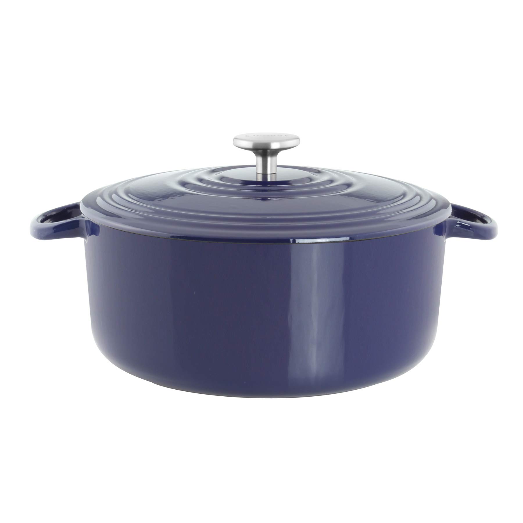 Premium Chantal 7 Quart Cast Iron Dutch Oven with US-Formulated Enamel Coating - Cobalt Blue - Ideal for Braising, Stewing & Baking - Perfect for Family Dinners & Outdoor Cooking