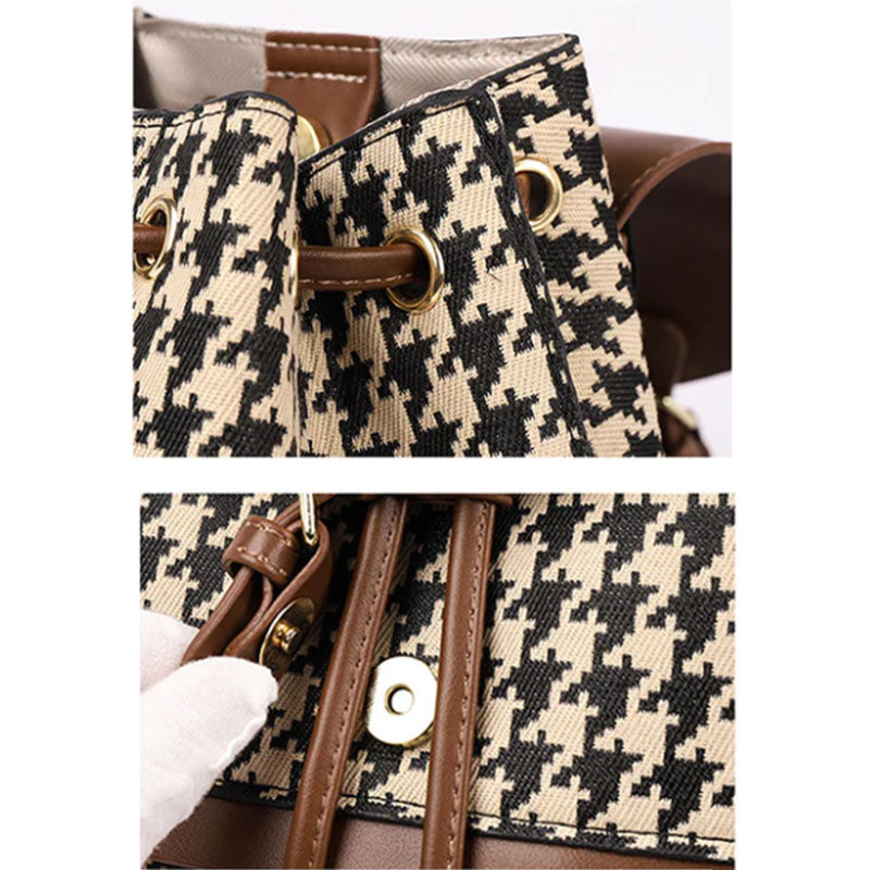 Stylish Houndstooth Print Backpack for Women - Large Capacity Travel Bag with Multiple Pockets | Perfect for Work, School & Weekend Getaways