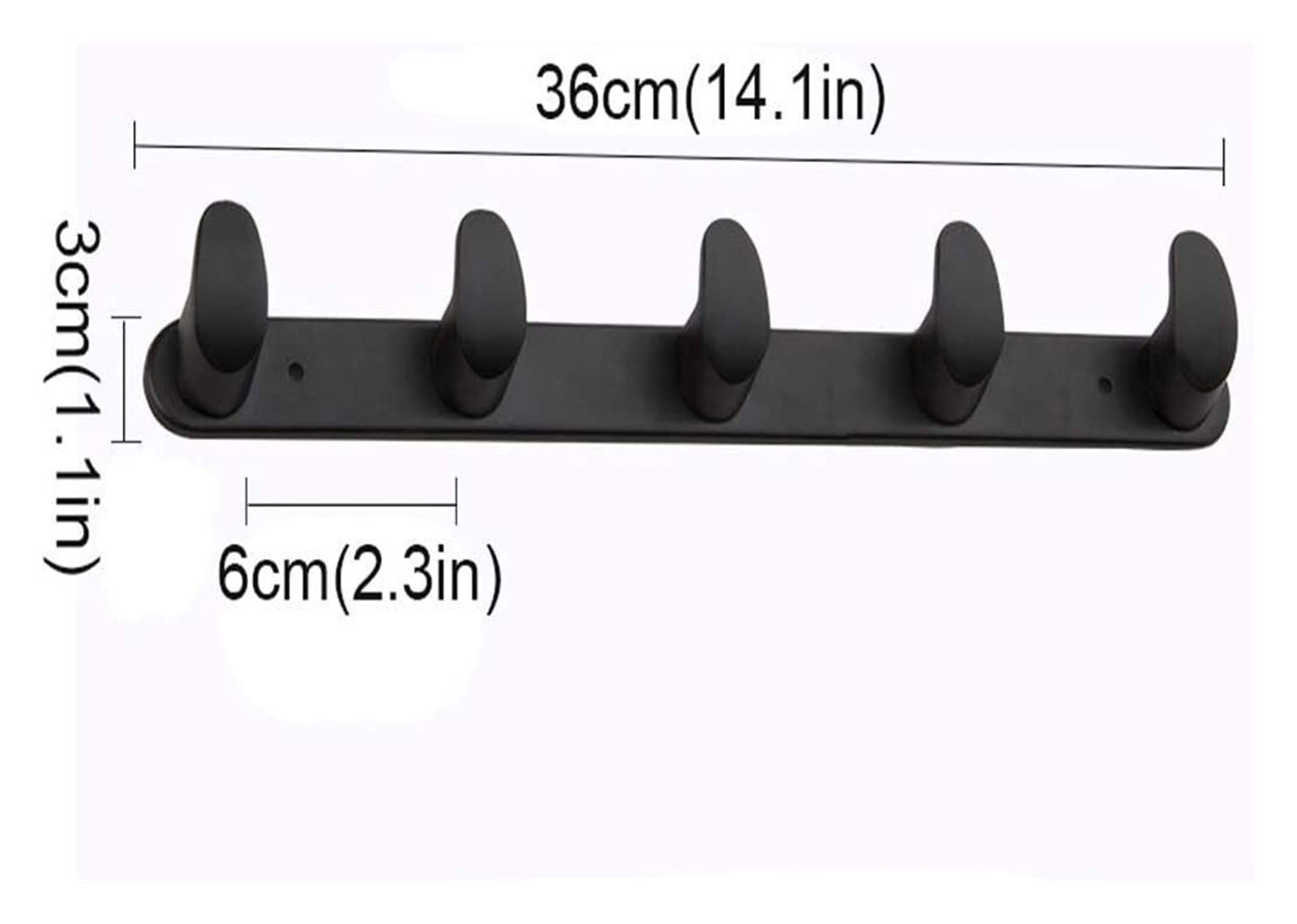 5-Hook Wall Mount Coat Rack - Heavy Duty Metal Coat Hanger for Jackets, Hats, Keys & Towels - Space Saving Closet Organizer for Bedroom, Entryway & Bathroom Storage