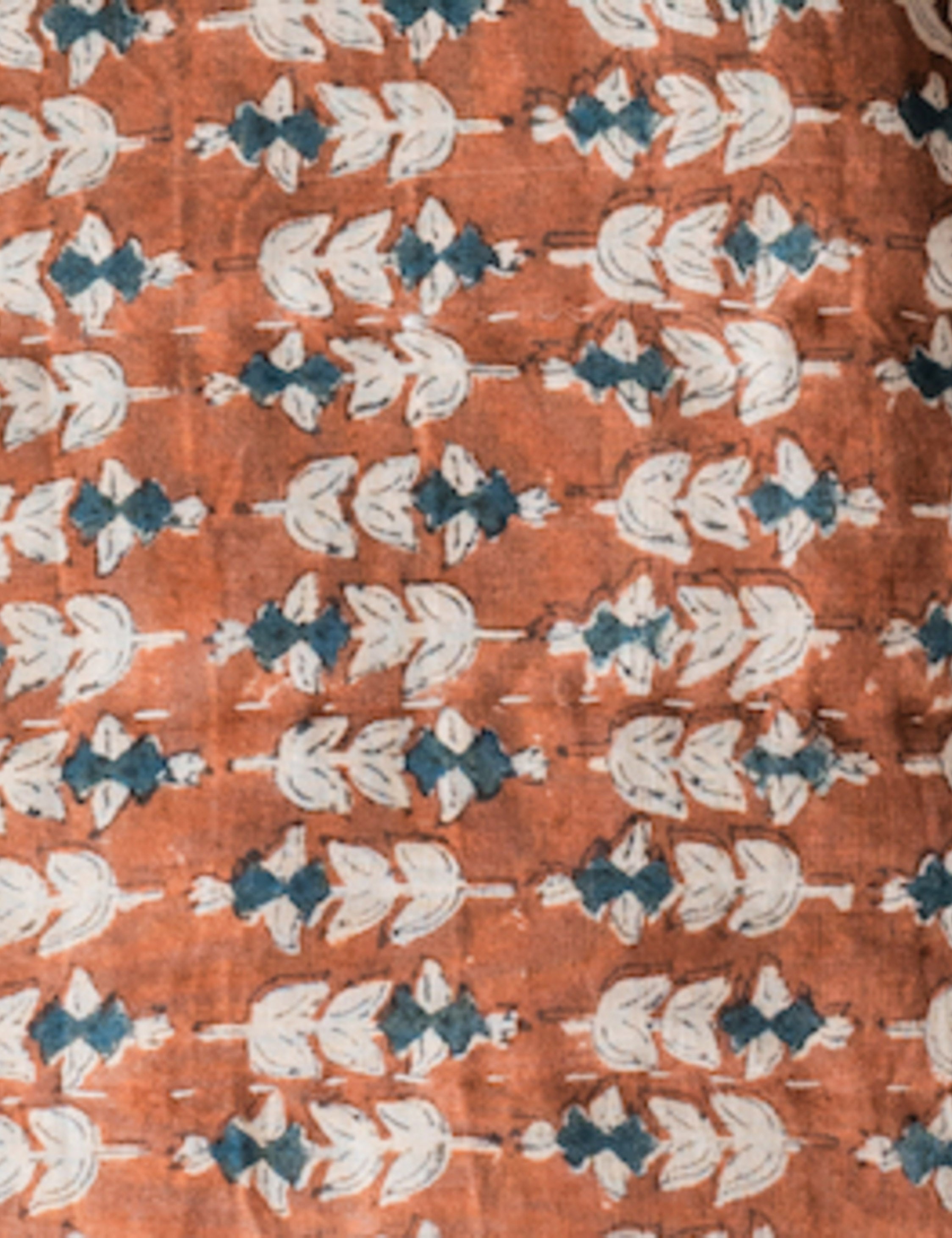 Blossom Block Print Quilt - Handmade Cotton Bedspread with Floral Design | Perfect for Boho Bedroom Decor, Cozy Throw Blanket & Farmhouse Style Home