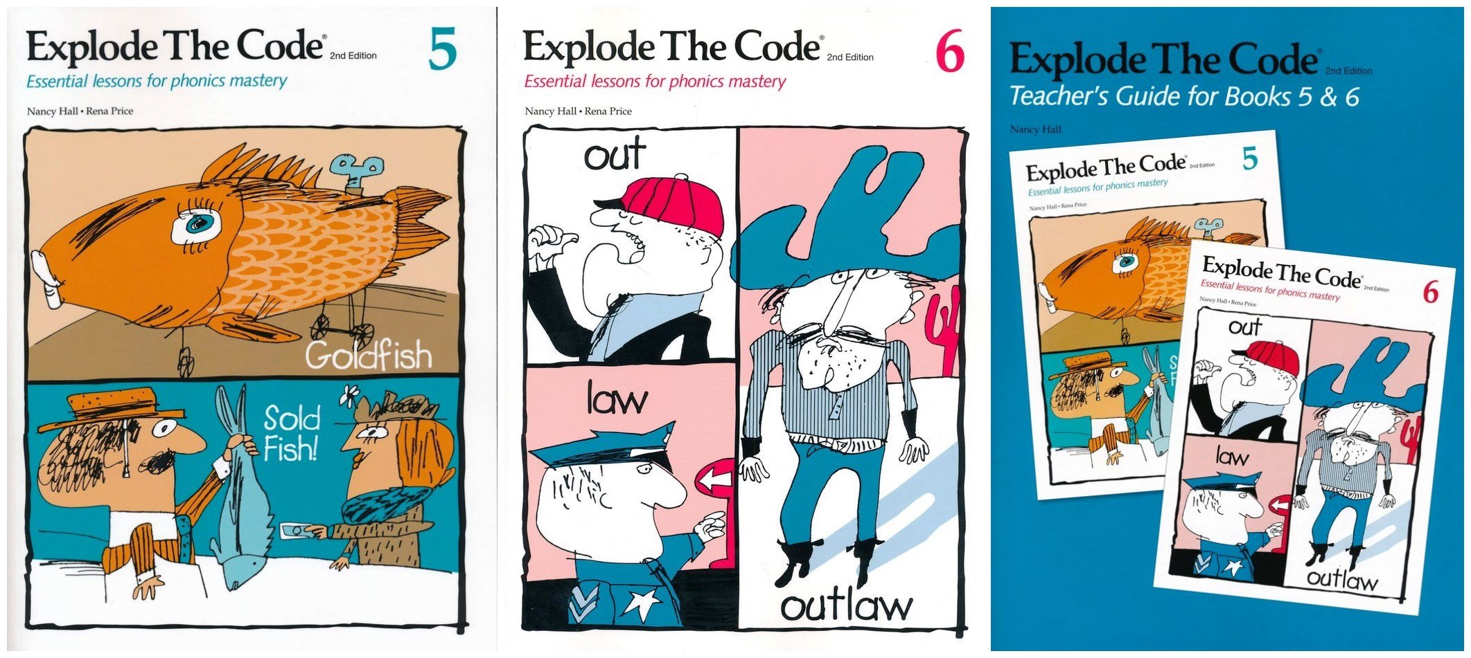 Explode the Code Book 5 & 6 with Teacher's Guide - Phonics Workbook Set for Kids Learning to Read | Homeschool & Classroom Reading Activities