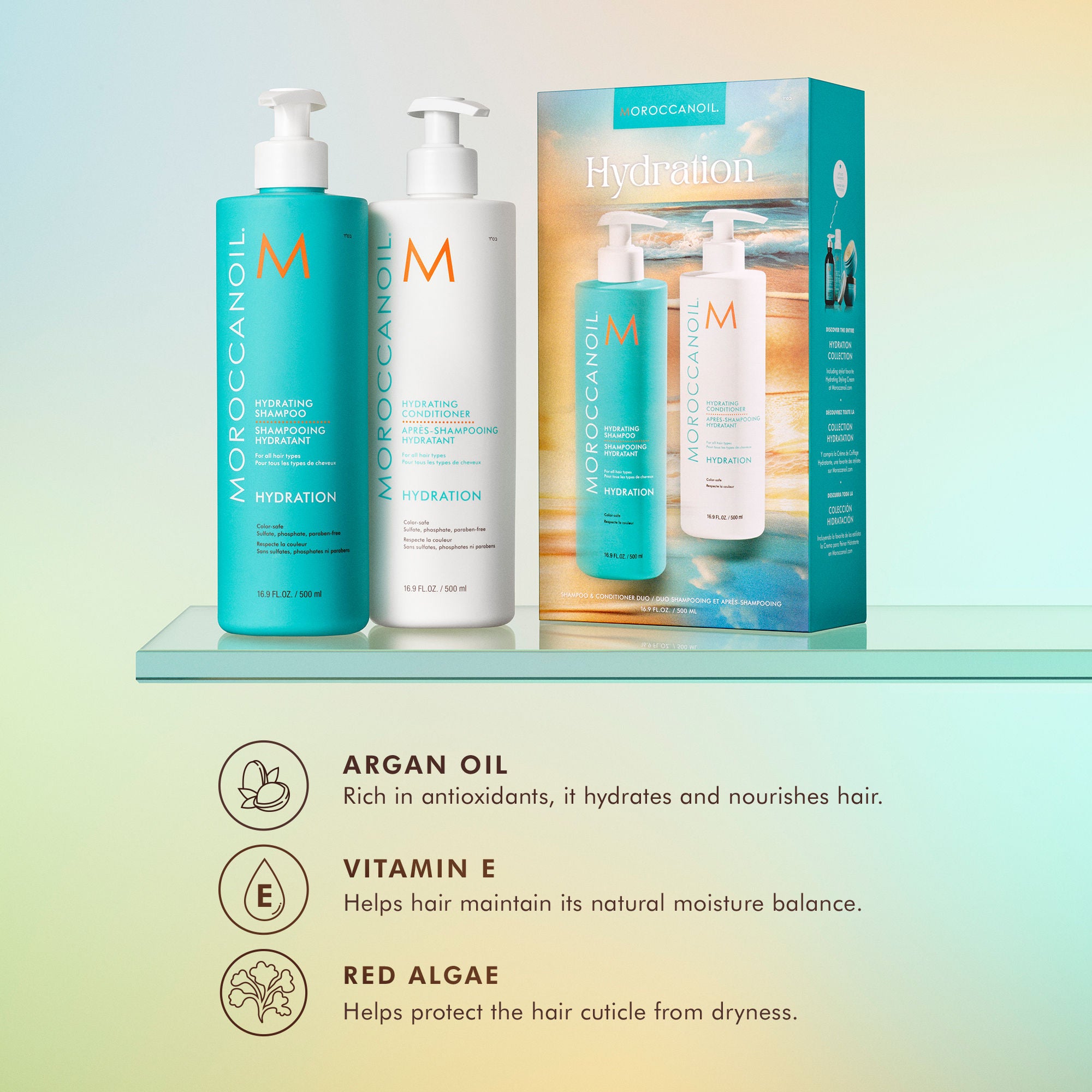 Hydrating Shampoo & Conditioner Set - 16.9oz Duo for Dry & Damaged Hair - Sulfate Free & Moisturizing - Limited Edition Hair Care for Daily Use & Salon Results at Home