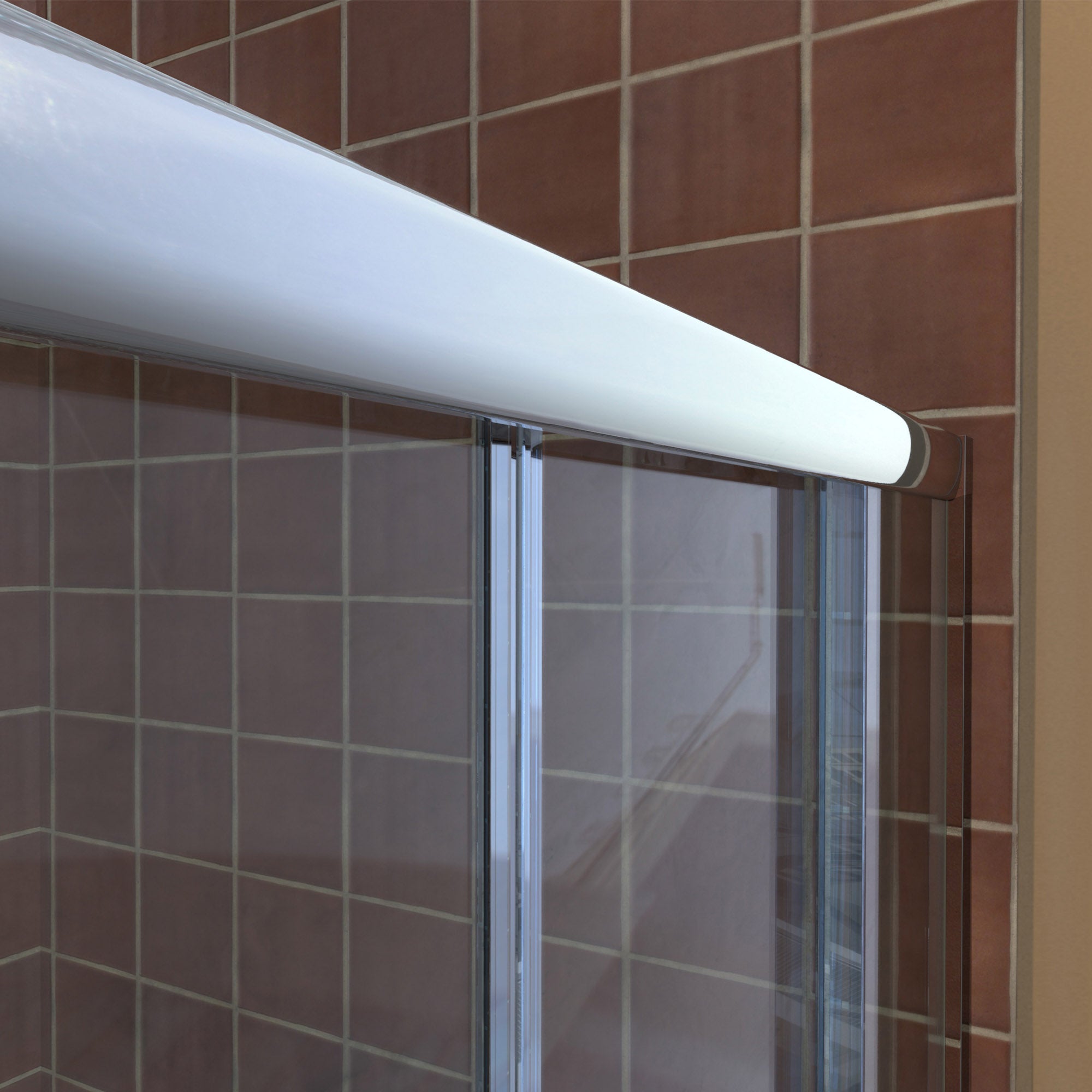 DreamLine Visions 30x60x76.75 Inch Semi-Frameless Sliding Shower Door Kit with Shower Base & QWALL 5 Backwall - Modern Bathroom Upgrade for Small to Medium Spaces, Perfect for Home Renovation & Apartment Bathrooms