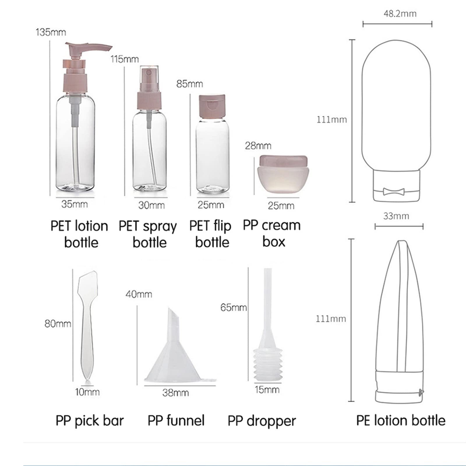 KAYZON 12-Pack TSA Approved Travel Bottles Set - Leak Proof Silicone Squeezable Spray Bottles & Jars for Shampoo, Lotion, Body Wash - Perfect for Airplane Carry-On, Gym, Camping & Vacation Toiletries