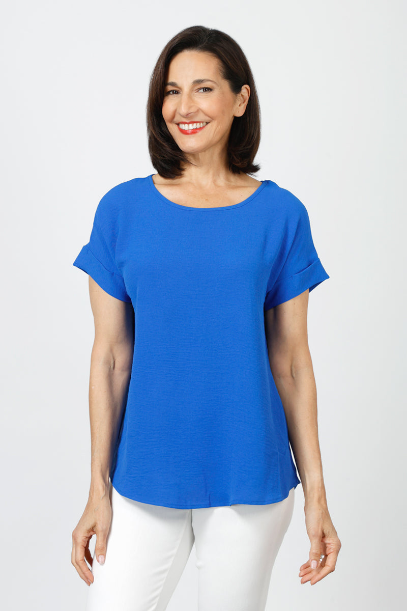 Trendy Dolman Sleeve Round Hem T-Shirt for Women - Casual & Comfortable Everyday Wear