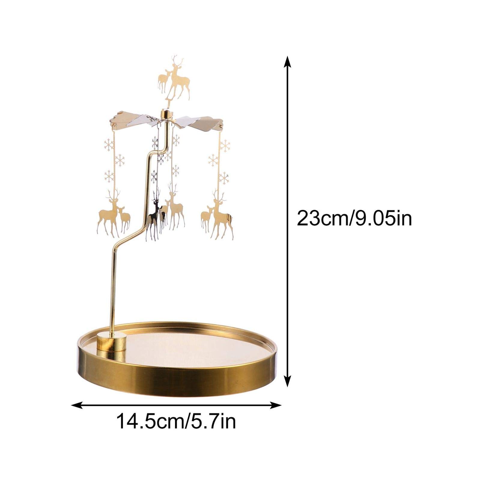 Beaupretty Romantic Metal Tealight Candle Holder - Deer Design Spinning Candle Stand with Jewelry Dish for Christmas, Wedding, Home Decor | Perfect for Table Centerpieces, Romantic Dinners & Holiday Decorations