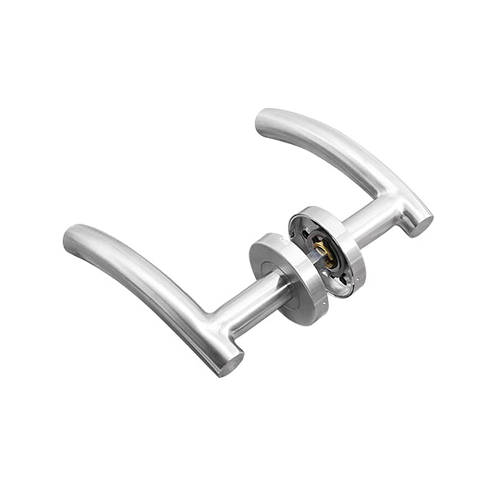 Modern Stainless Steel Interior Door Handle - Bedroom & Bathroom Tube Lever Lock (Silver) | Durable & Stylish for Home, Office & Apartment Security
