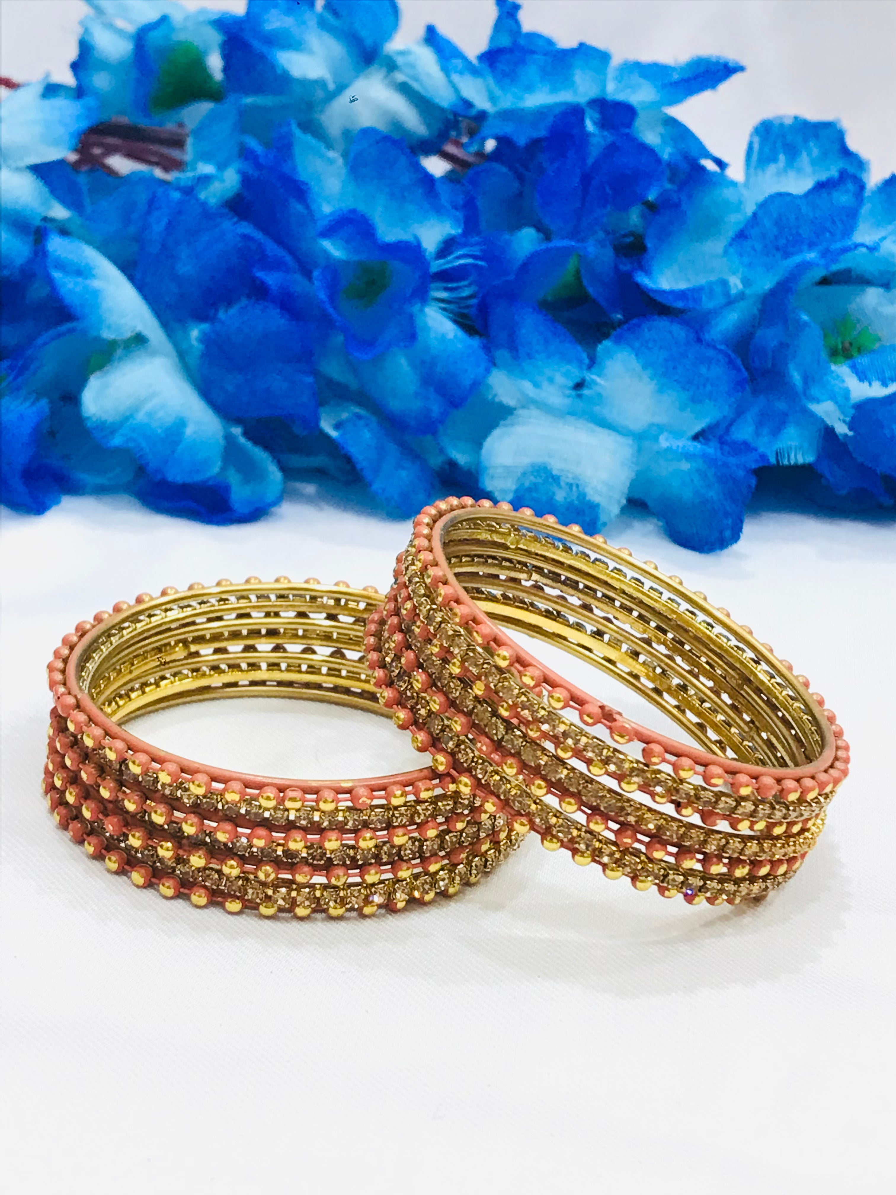 Stylish Orange Metal Bangles Set for Women & Girls - Fashion Jewelry for Parties, Weddings & Everyday Wear