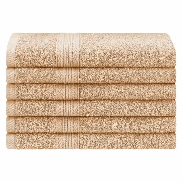 Premium 6-Piece Eco-Friendly Cotton Hand Towel Set - Soft, Absorbent & Sustainable Bath Towels for Kitchen, Bathroom & Gym - Ideal for Home, Spa & Travel Use