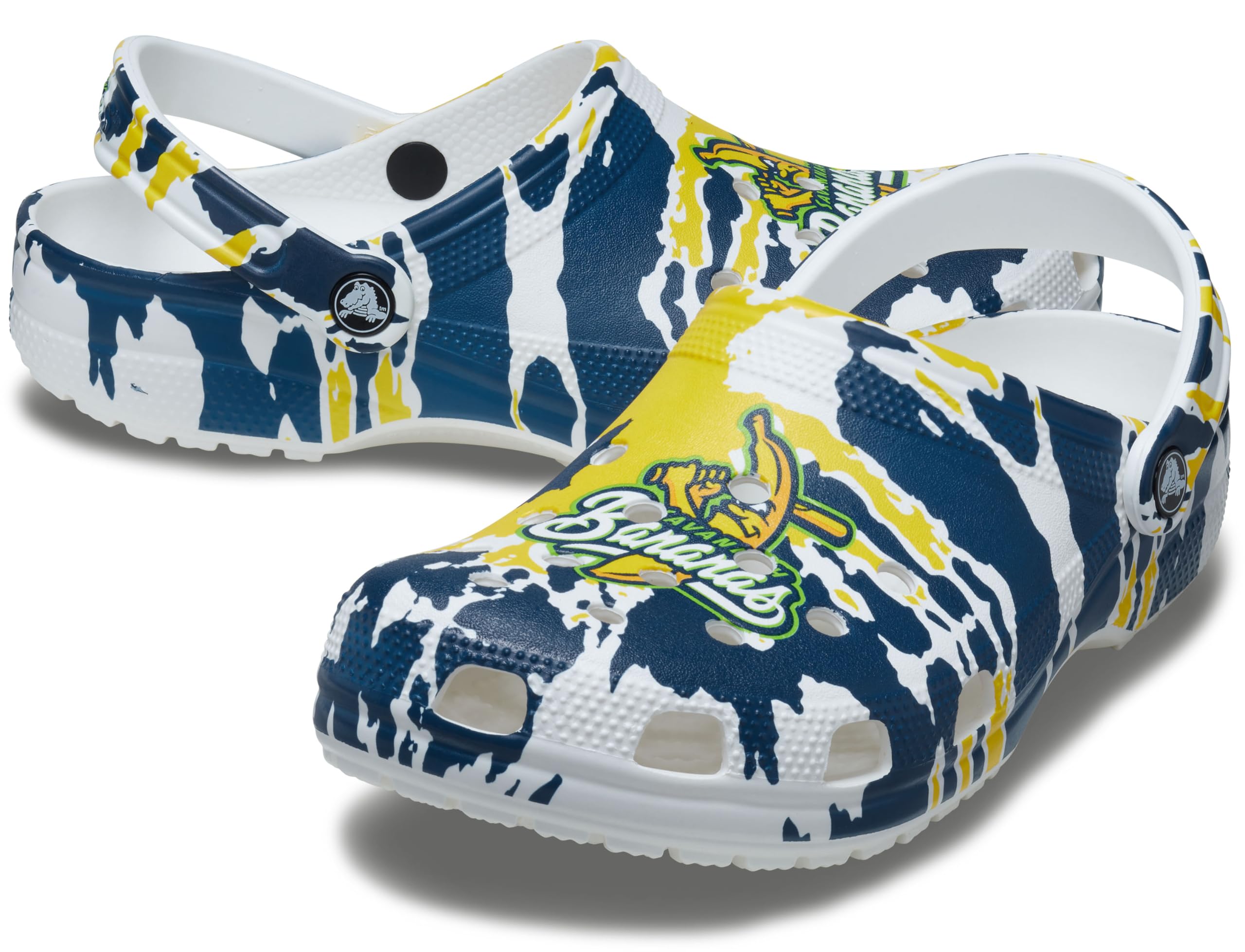 Crocs Unisex-Adult The Party Animals & Savannah Bananas Classic Clogs - Comfortable Slip-On Shoes for Casual Wear, Beach, Pool & Outdoor Activities