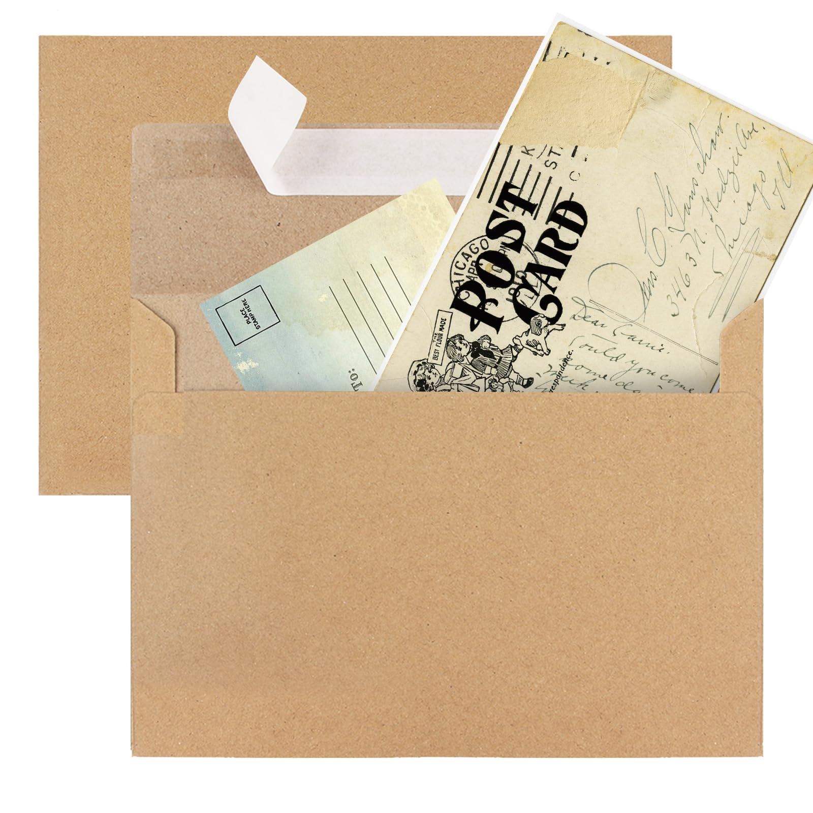 50 Pack Kraft Envelopes A4 Size (4x6 Inches) - Eco-Friendly Brown Invitation Envelopes for Wedding, Baby Shower & Birthday Party | Perfect for Personalized Greeting Cards, Invitations & Stationery